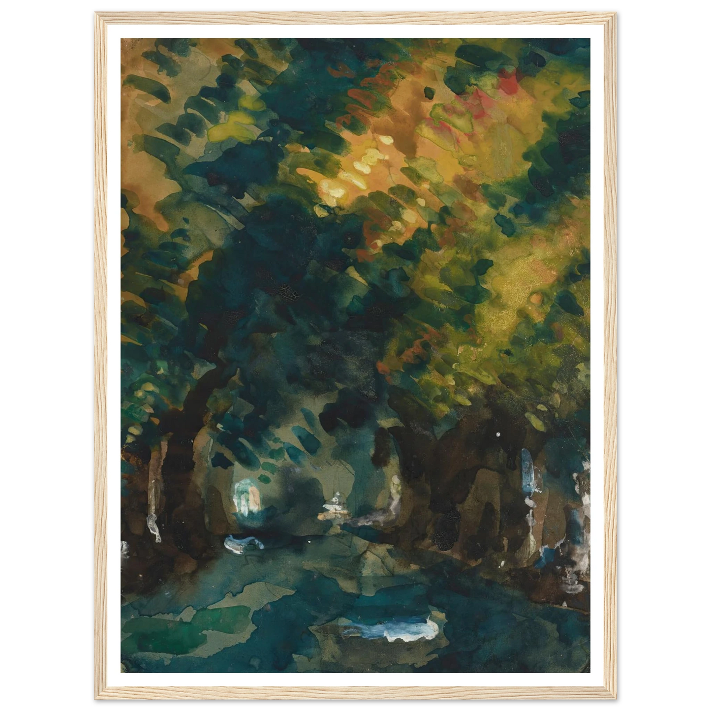 Une Allée (1865-1867) Art Print | Paul Cezanne - Framed Poster - 30x40 cm / 12x16″ - Black frame