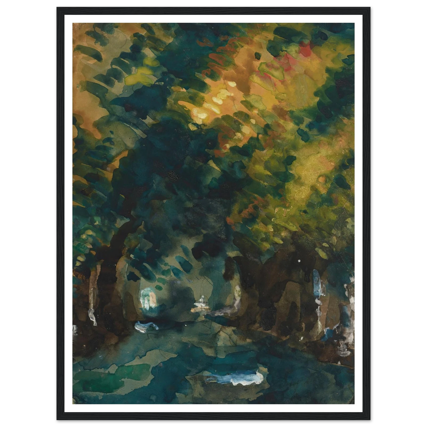 Une Allée (1865-1867) Art Print | Paul Cezanne - Framed Poster - 30x40 cm / 12x16″ - Black frame