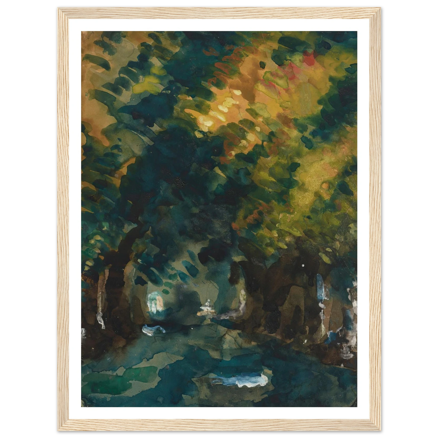 Une Allée (1865-1867) Art Print | Paul Cezanne - Framed Poster - 30x40 cm / 12x16″ - Black frame