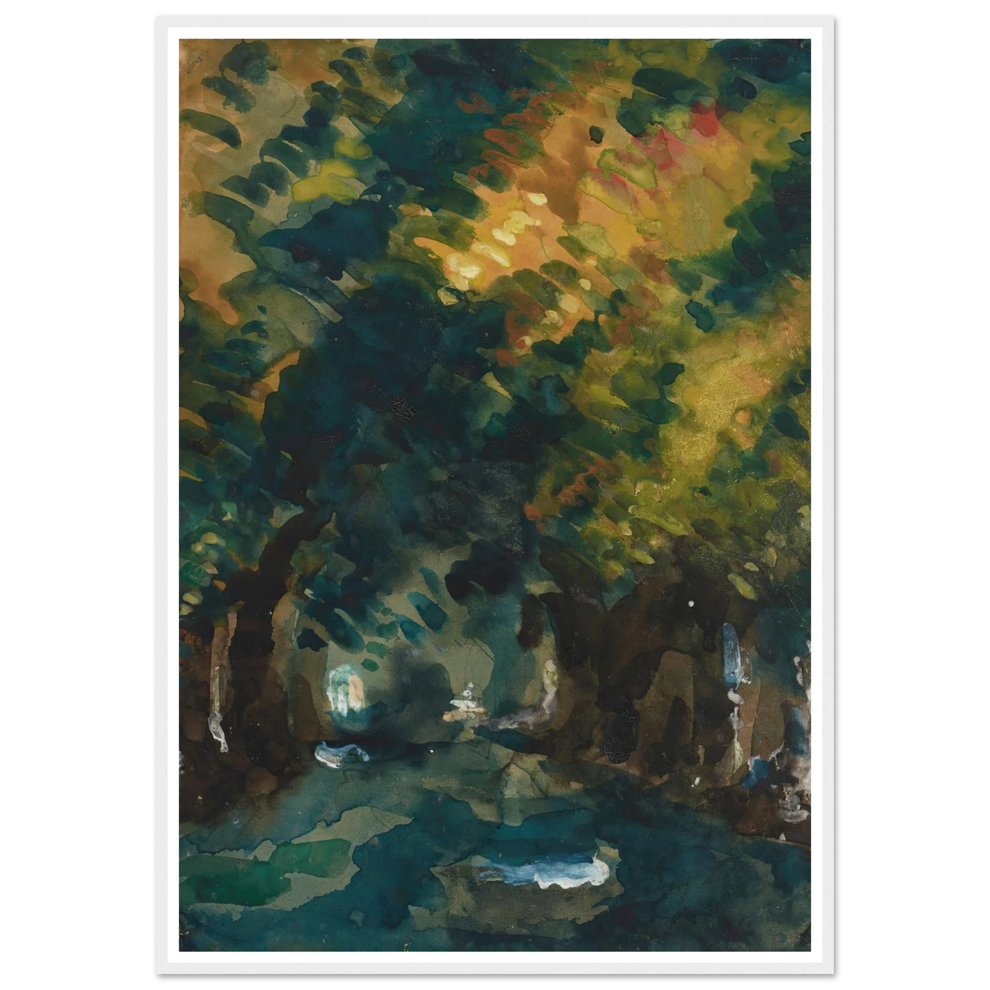 Une Allée (1865-1867) Art Print | Paul Cezanne - Framed Poster - 30x40 cm / 12x16″ - Black frame
