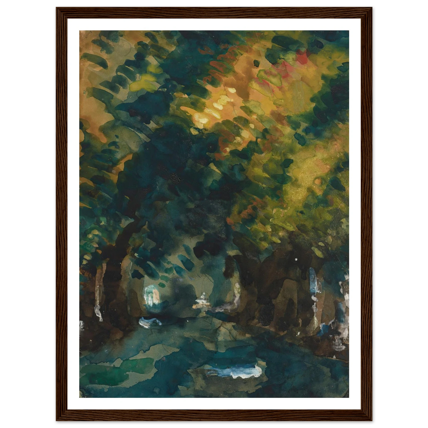 Une Allée (1865-1867) Art Print | Paul Cezanne - Framed Poster - 30x40 cm / 12x16″ - Black frame