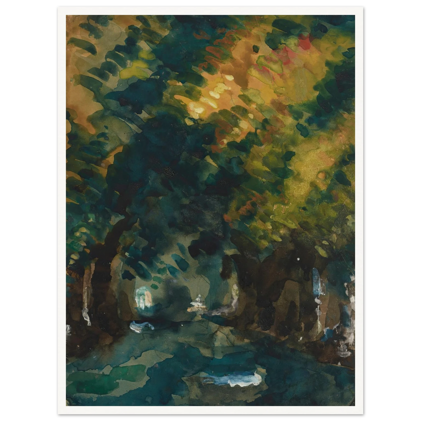 Une Allée (1865-1867) Art Print | Paul Cezanne - Framed Poster - 30x40 cm / 12x16″ - Black frame