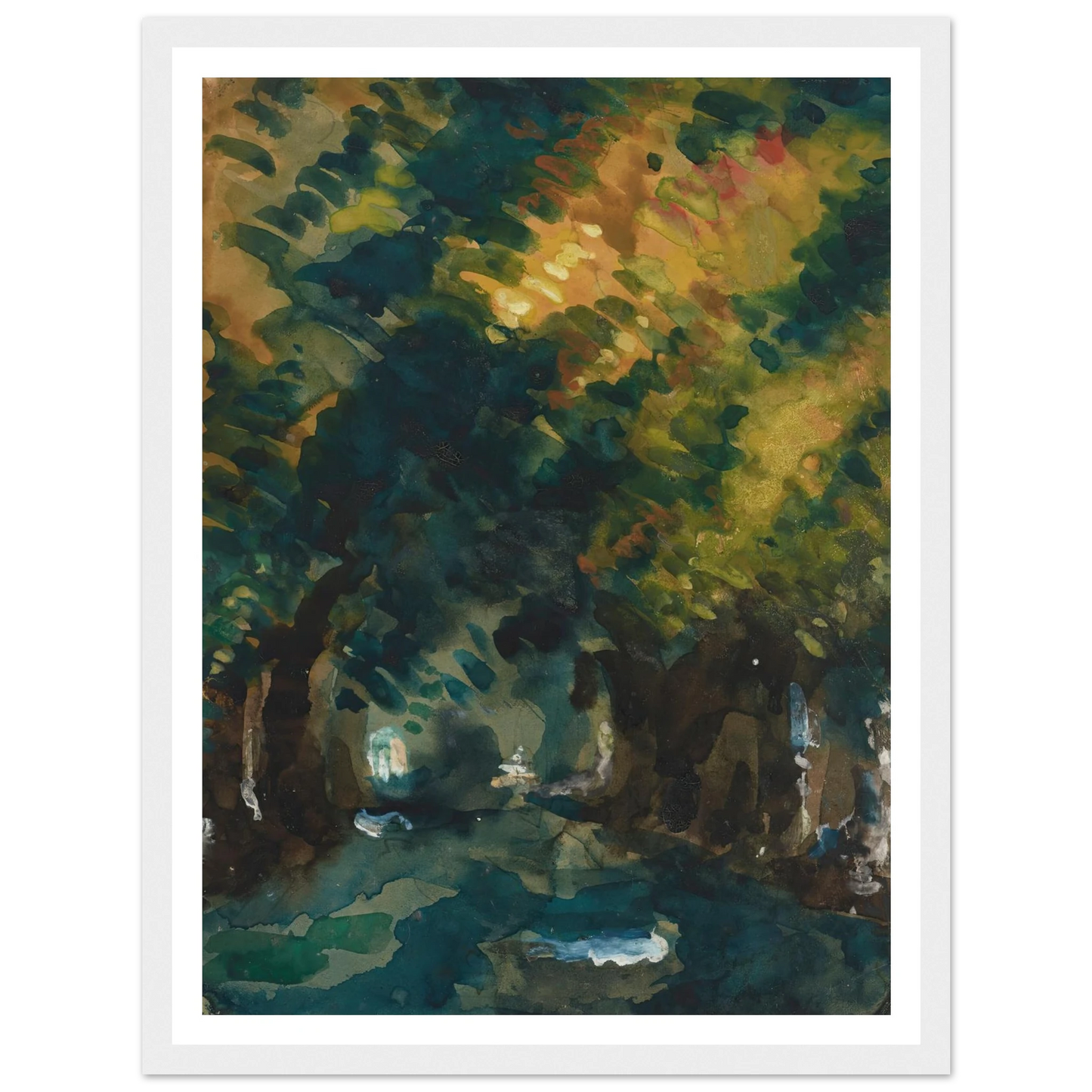Une Allée (1865-1867) Art Print | Paul Cezanne - Framed Poster - 30x40 cm / 12x16″ - Black frame