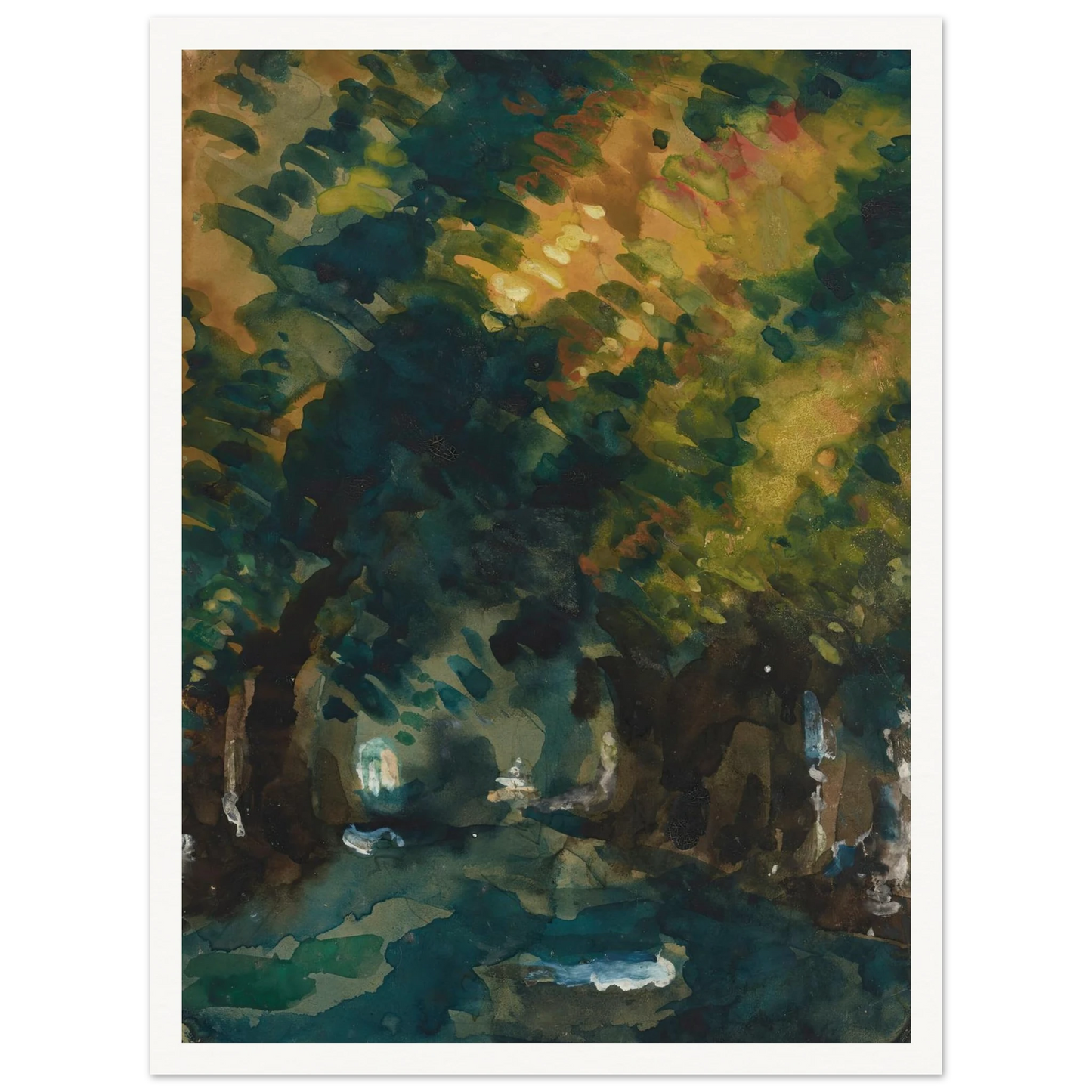 Une Allée (1865-1867) Art Print | Paul Cezanne - Framed Poster - 30x40 cm / 12x16″ - Black frame
