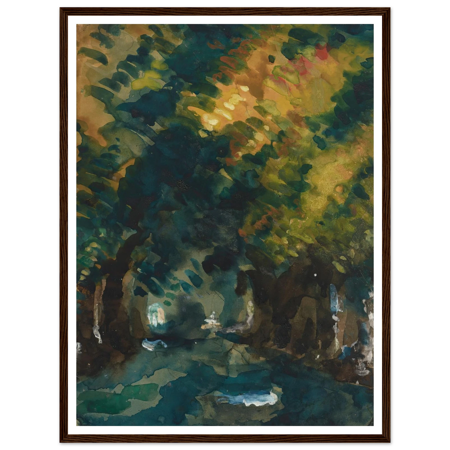 Une Allée (1865-1867) Art Print | Paul Cezanne - Framed Poster - 30x40 cm / 12x16″ - Black frame