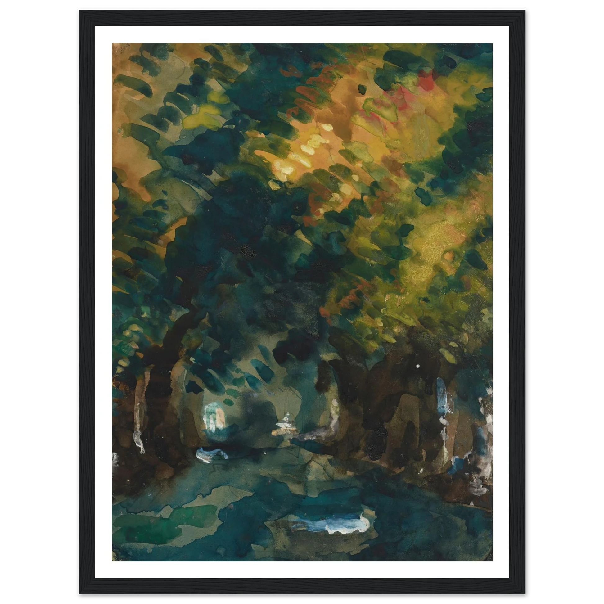 Une Allée (1865-1867) Art Print | Paul Cezanne - Framed Poster - 30x40 cm / 12x16″ - Black frame