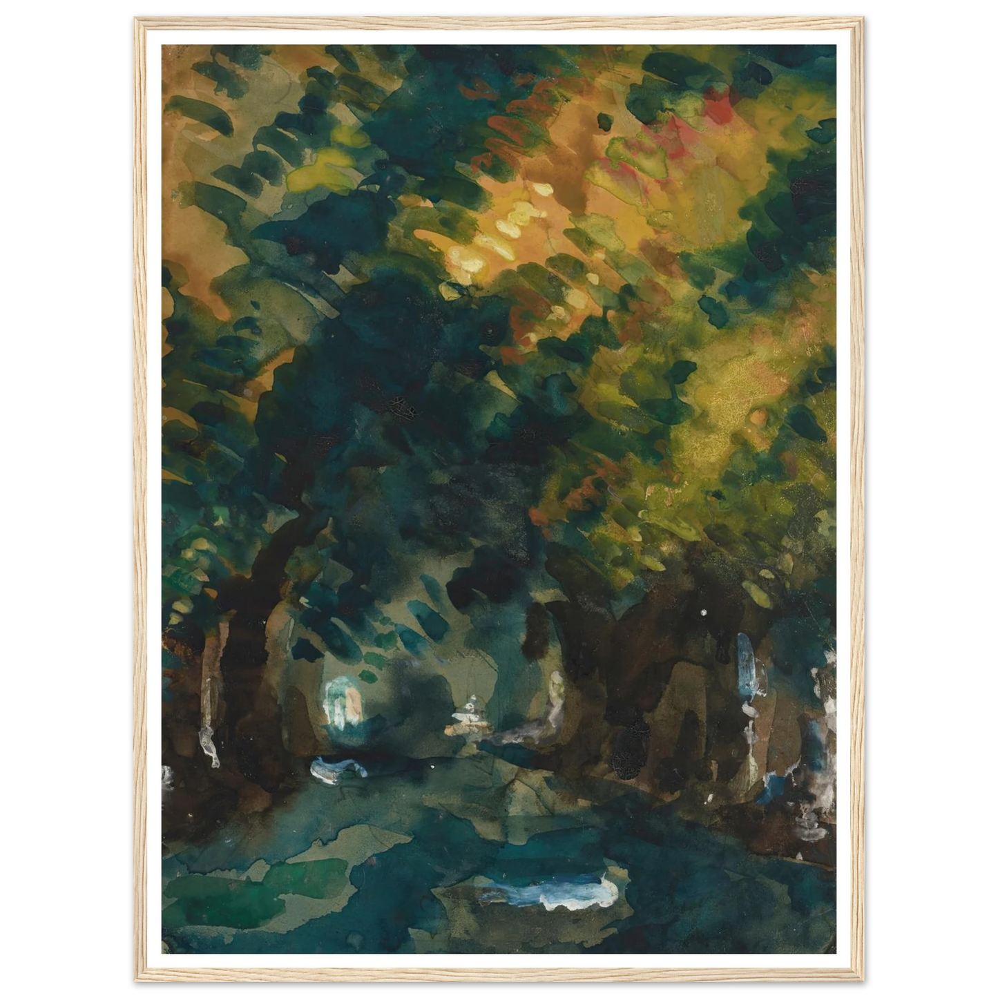 Une Allée (1865-1867) Art Print | Paul Cezanne - Framed Poster - 30x40 cm / 12x16″ - Black frame