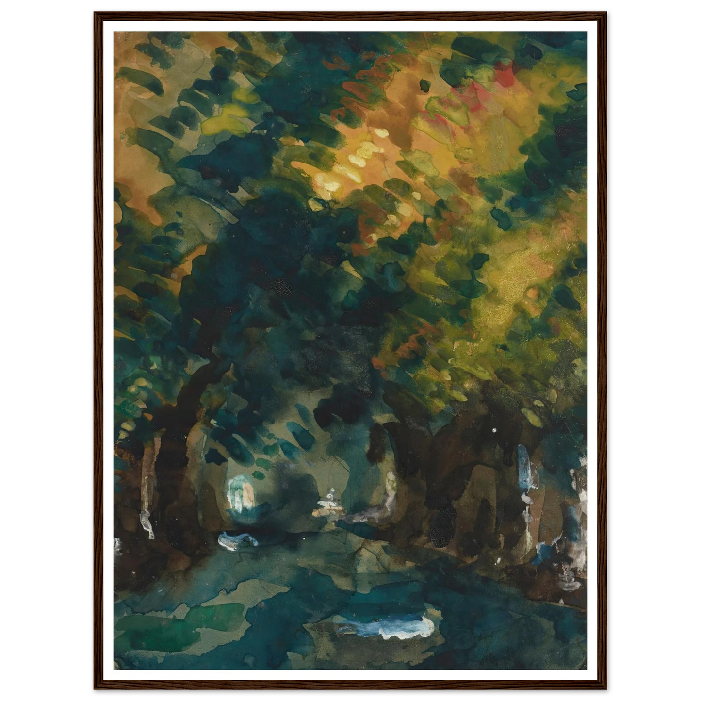 Une Allée (1865-1867) Art Print | Paul Cezanne - Framed Poster - 30x40 cm / 12x16″ - Black frame