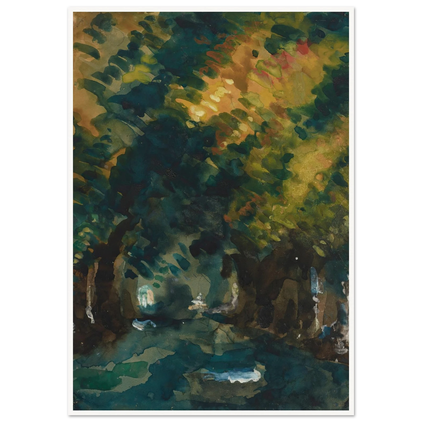 Une Allée (1865-1867) Art Print | Paul Cezanne - Framed Poster - 30x40 cm / 12x16″ - Black frame