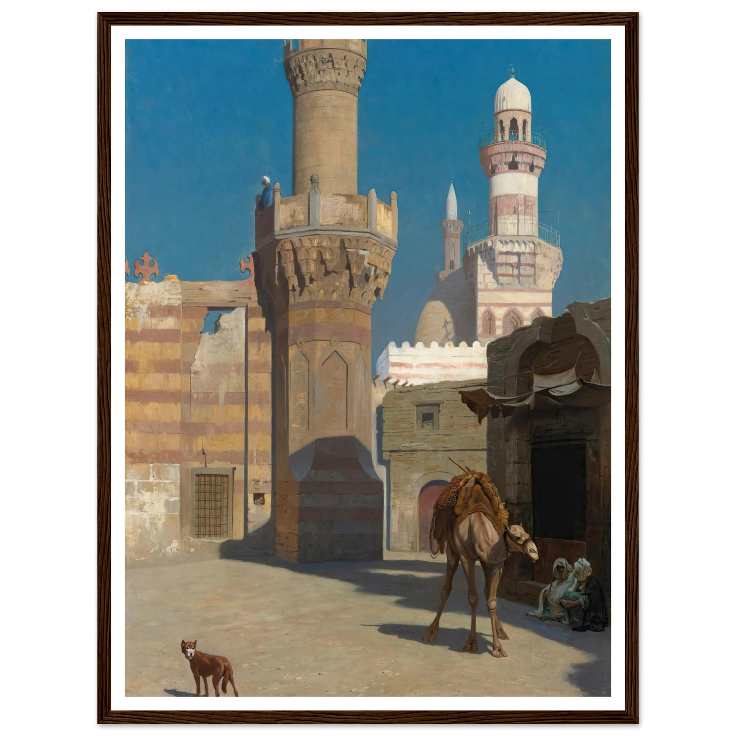 Une Journée Chaude Au Caire (Devant La Mosquée) Art Print | Jean Leon Gerome - Framed Poster - 30x40 cm / 12x16″ - Black frame