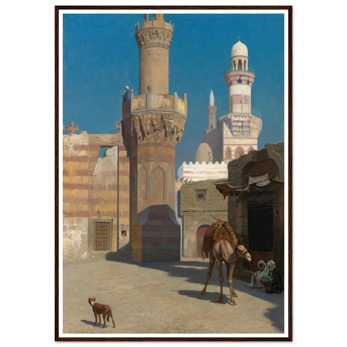 Une Journée Chaude Au Caire (Devant La Mosquée) Art Print | Jean Leon Gerome - Framed Poster - 30x40 cm / 12x16″ - Black frame