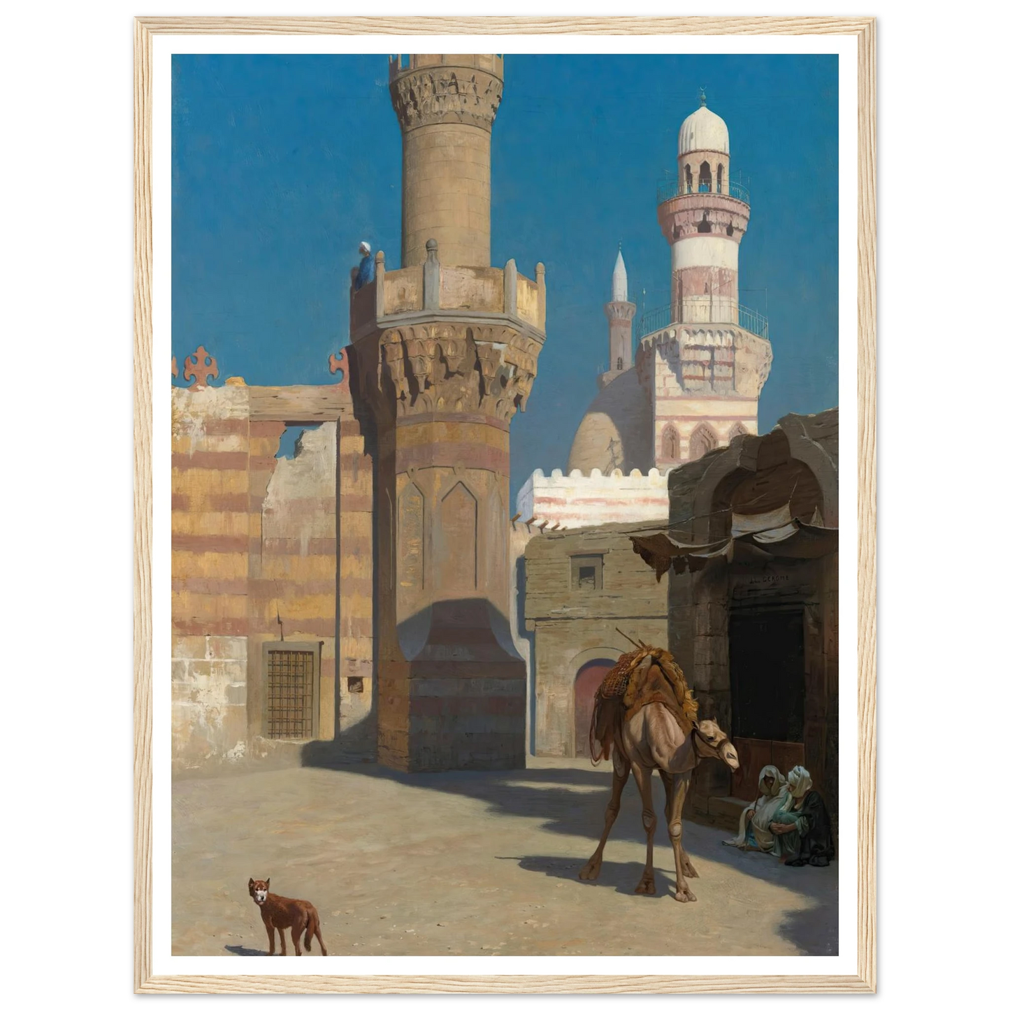 Une Journée Chaude Au Caire (Devant La Mosquée) Art Print | Jean Leon Gerome - Framed Poster - 30x40 cm / 12x16″ - Black frame