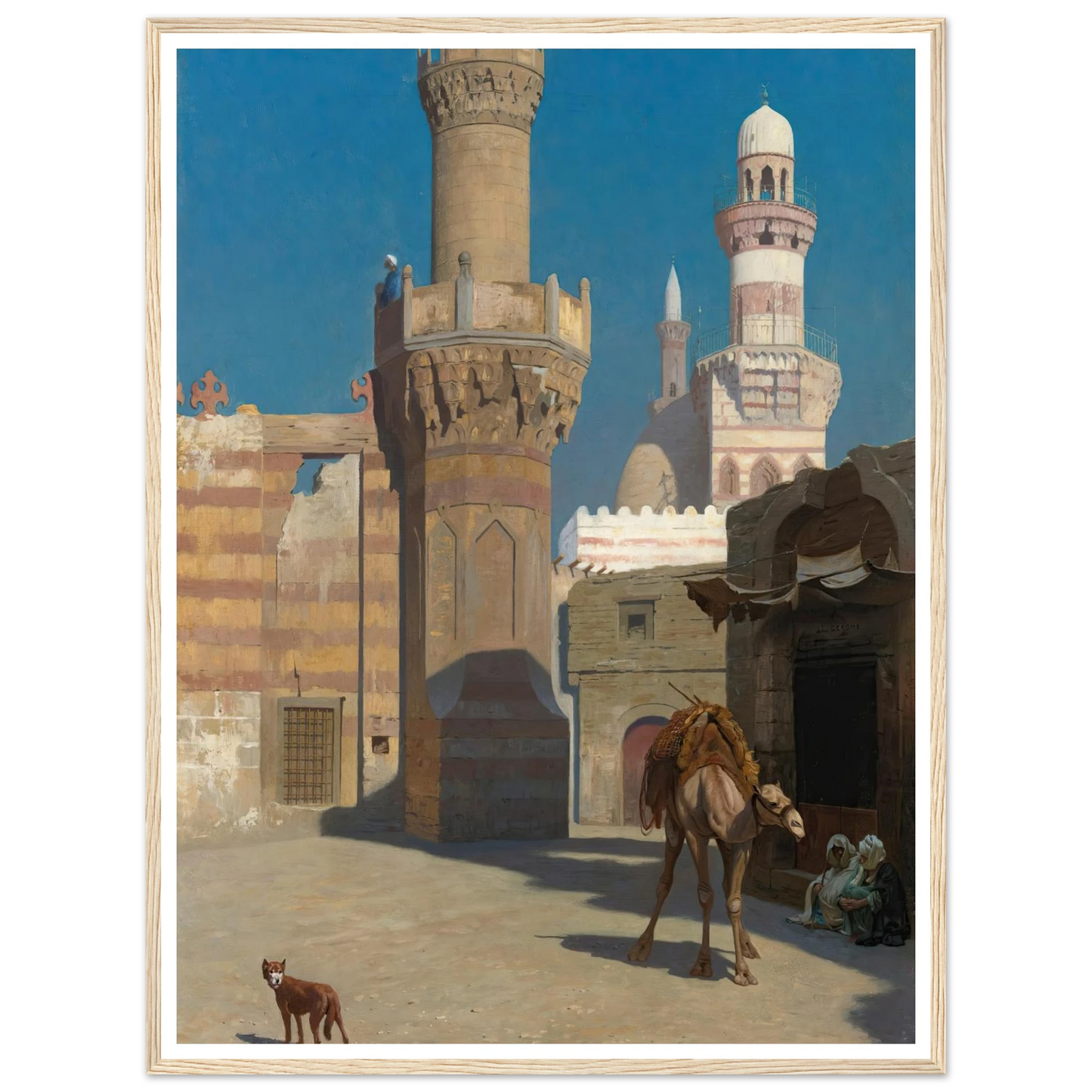 Une Journée Chaude Au Caire (Devant La Mosquée) Art Print | Jean Leon Gerome - Framed Poster - 30x40 cm / 12x16″ - Black frame