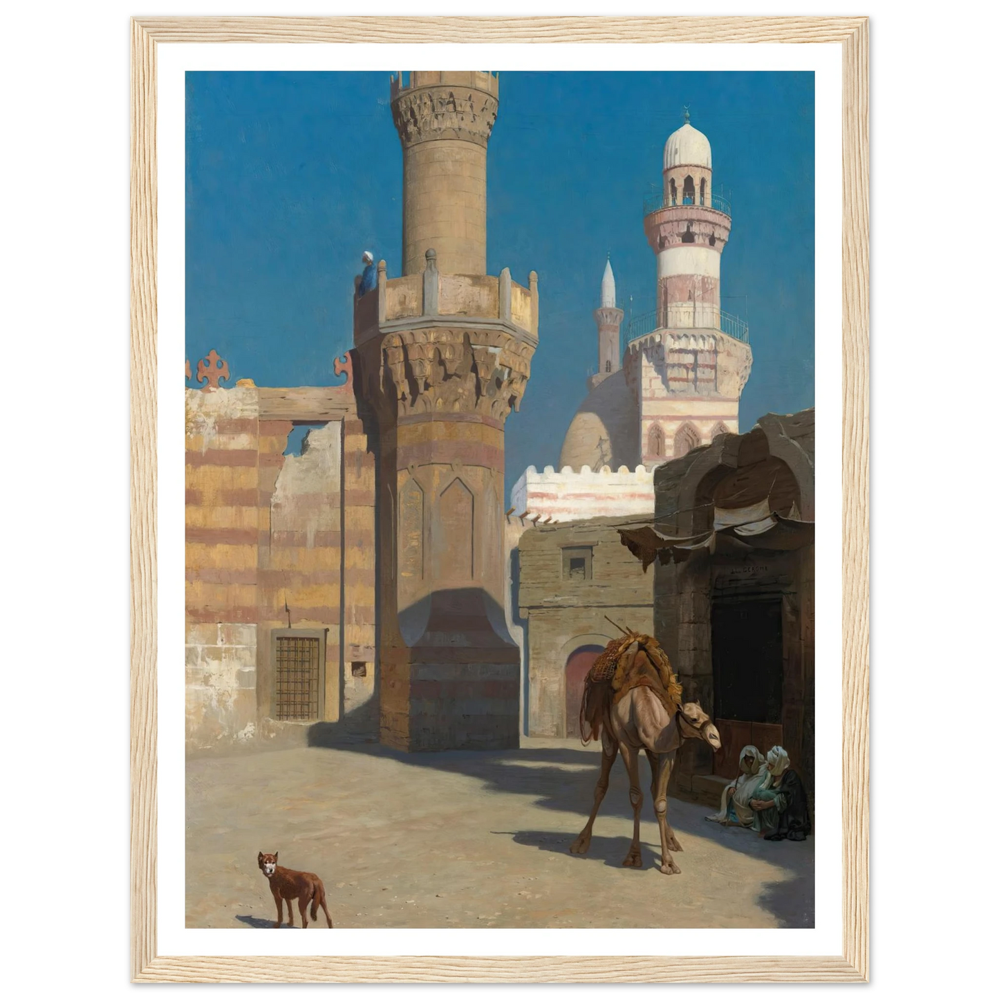 Une Journée Chaude Au Caire (Devant La Mosquée) Art Print | Jean Leon Gerome - Framed Poster - 30x40 cm / 12x16″ - Black frame