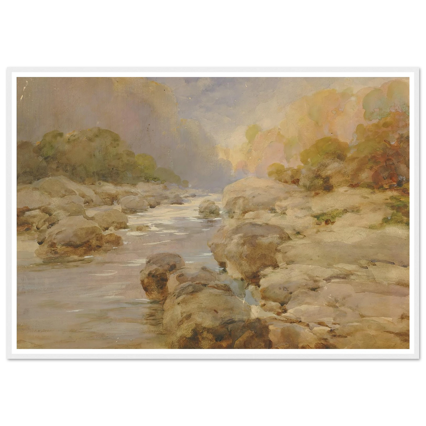 Unmodified Rock Creek, About 1910 (ca. 1910) Art Print | William Henry Holmes - Framed Poster - 30x40 cm / 12x16″ - Black frame