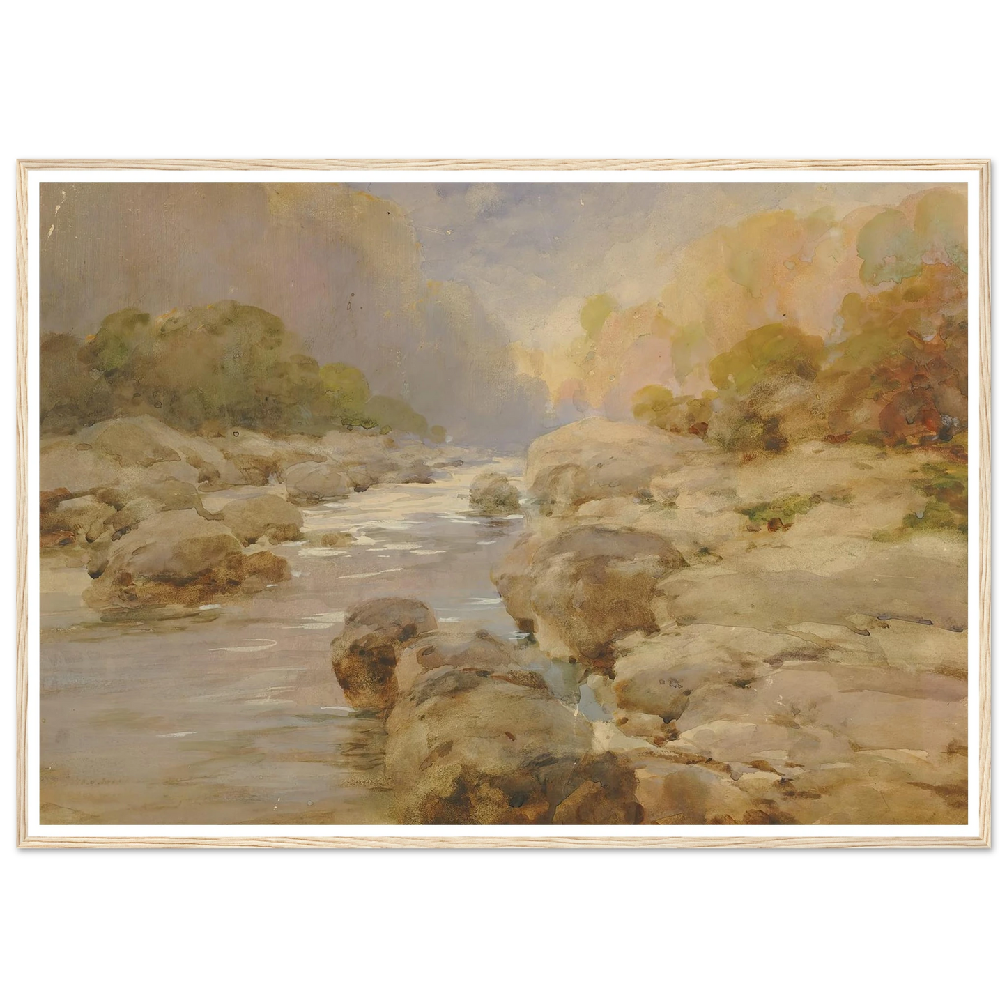 Unmodified Rock Creek, About 1910 (ca. 1910) Art Print | William Henry Holmes - Framed Poster - 30x40 cm / 12x16″ - Black frame
