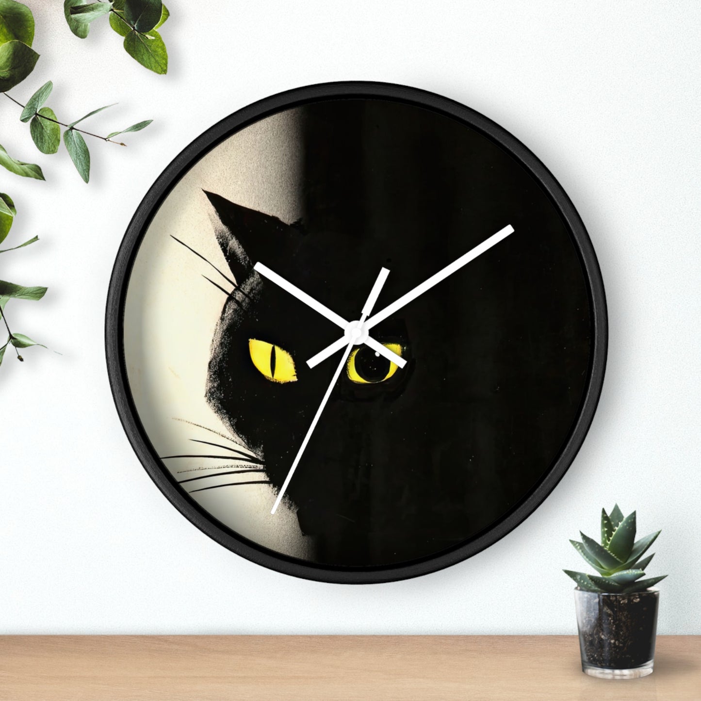 Until your eyes get used to the darkness take it easy. Look out in the blackout Wall Clock | Pat Keely - White - Black Base - 10"