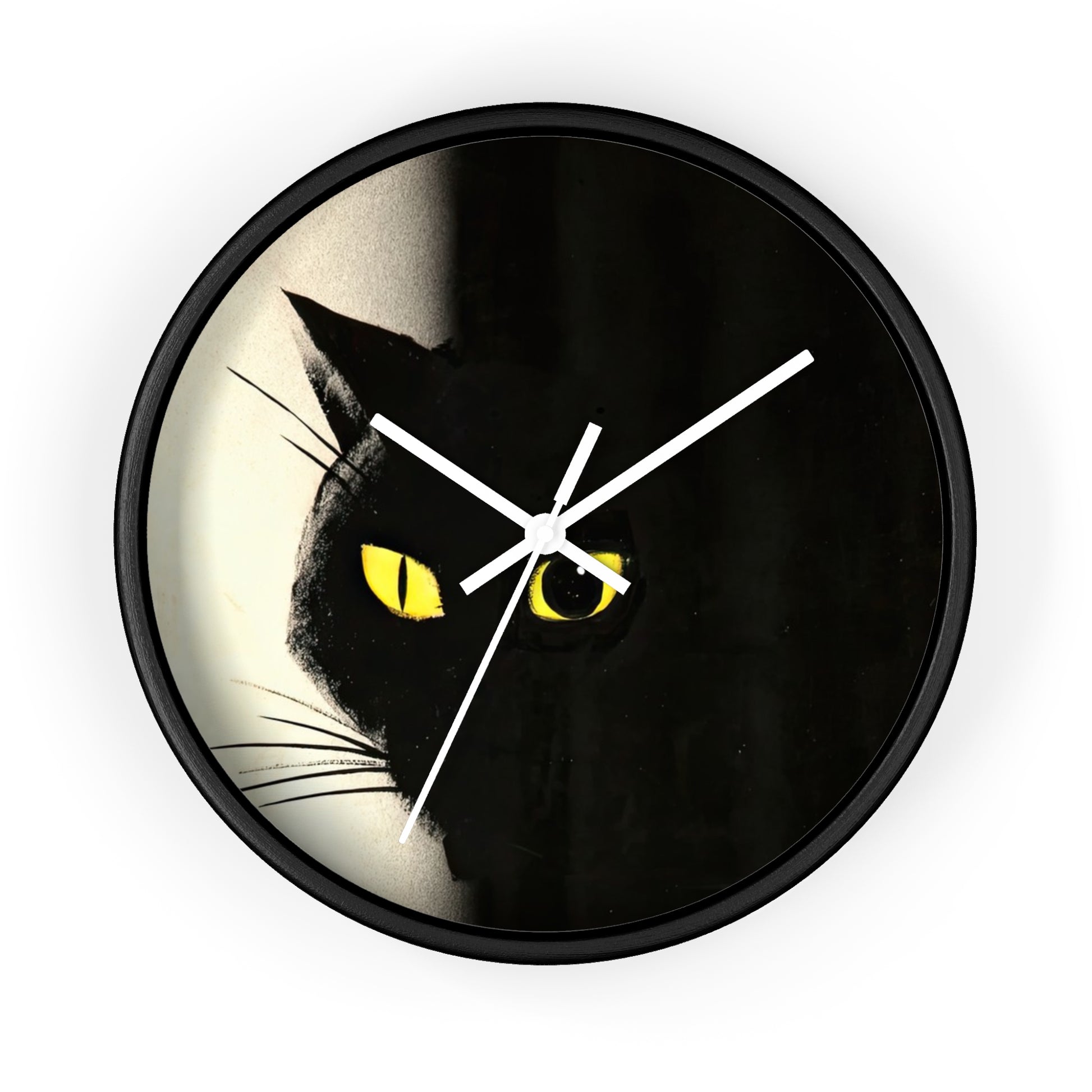 Until your eyes get used to the darkness take it easy. Look out in the blackout Wall Clock | Pat Keely - White - Black Base - 10"