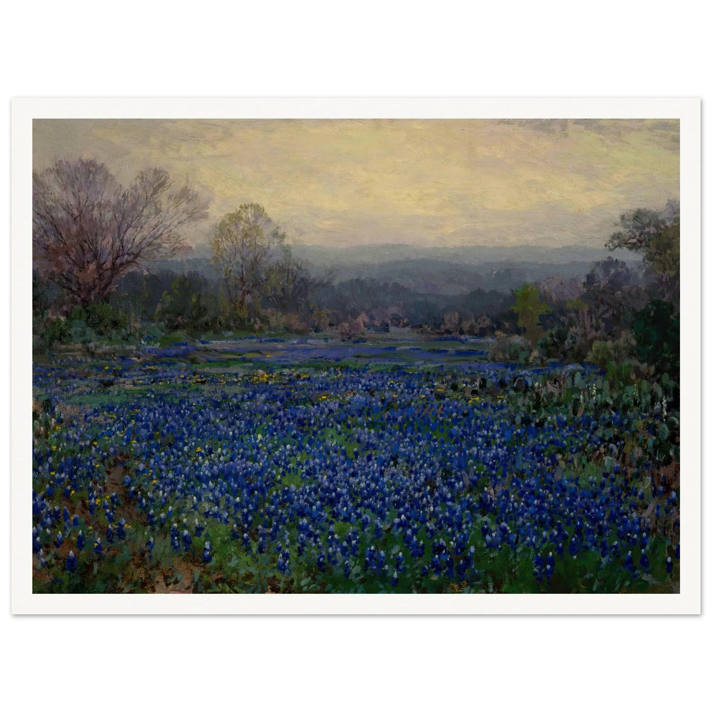 Untitled (Field of Bluebonnets) (1918) Art Print | Julian Onderdonk - Framed Poster - 30x40 cm / 12x16″ - Black frame