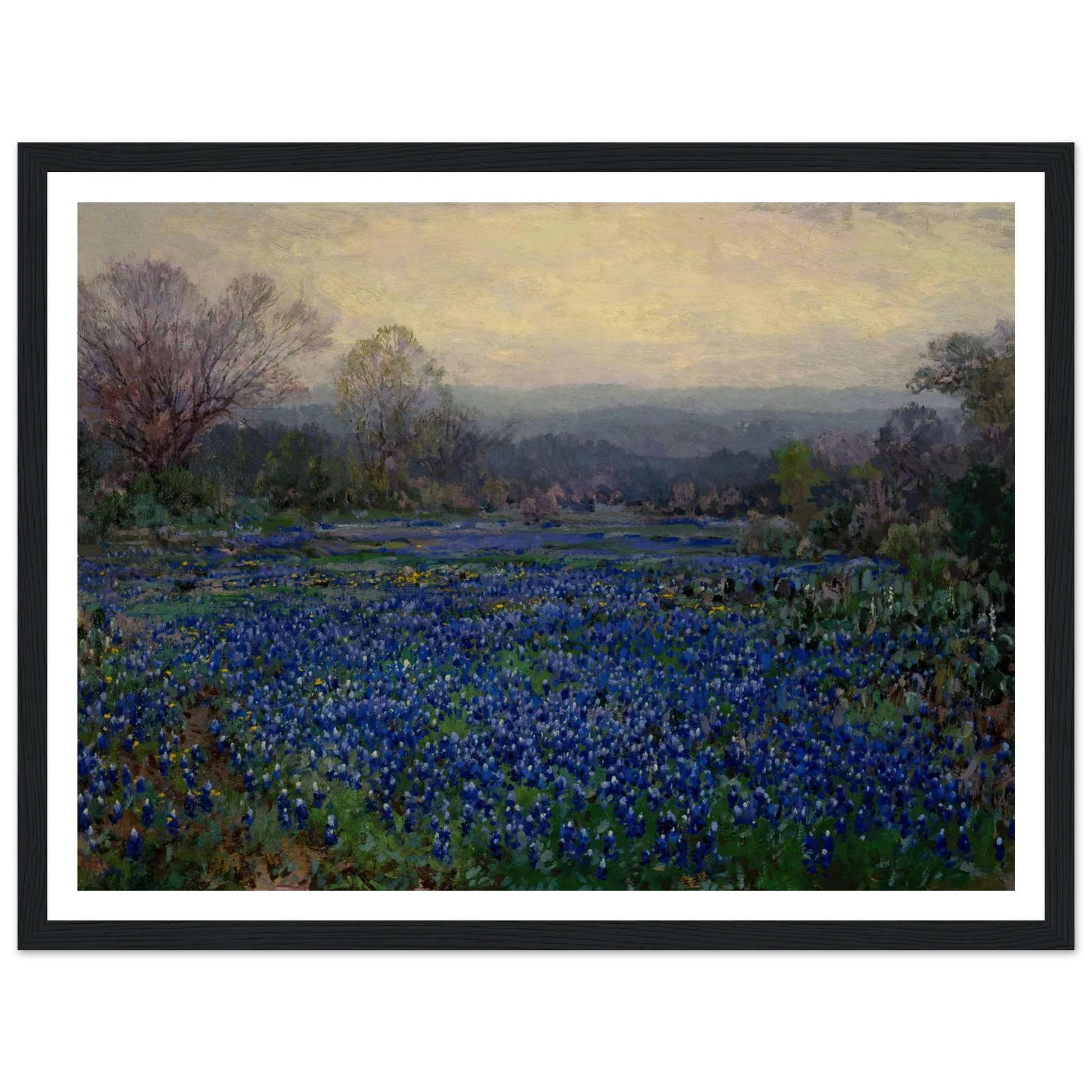 Untitled (Field of Bluebonnets) (1918) Art Print | Julian Onderdonk - Framed Poster - 30x40 cm / 12x16″ - Black frame