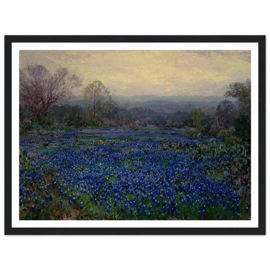 Untitled (Field of Bluebonnets) (1918) Art Print | Julian Onderdonk - Framed Poster - 30x40 cm / 12x16″ - Black frame
