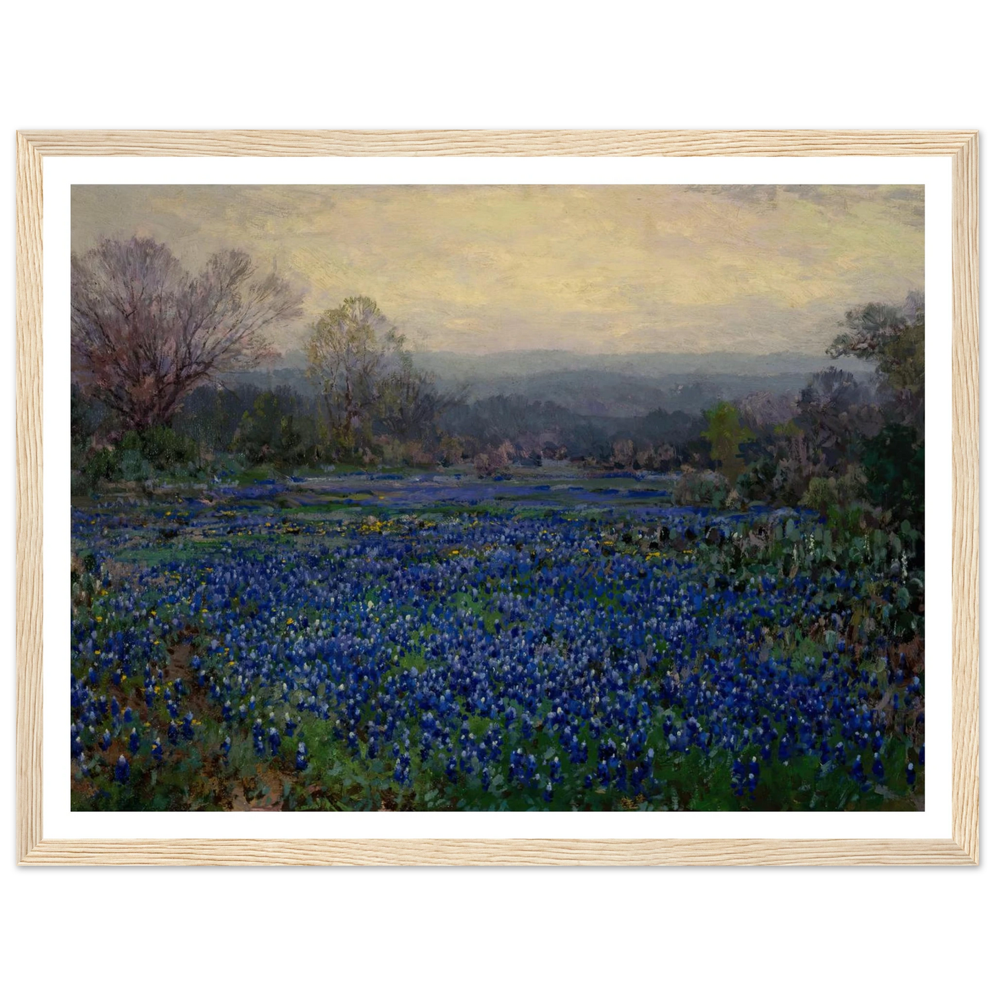 Untitled (Field of Bluebonnets) (1918) Art Print | Julian Onderdonk - Framed Poster - 30x40 cm / 12x16″ - Black frame