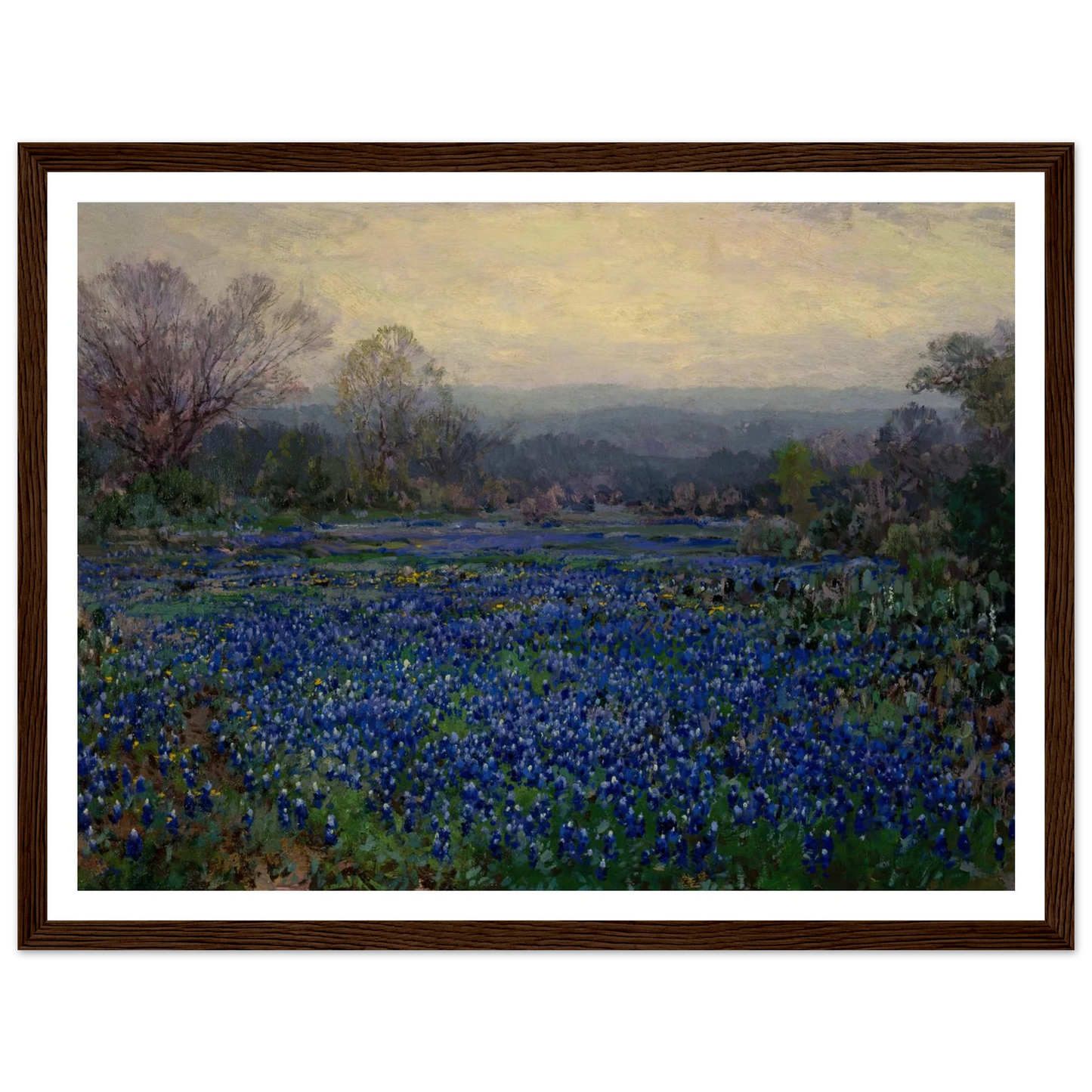 Untitled (Field of Bluebonnets) (1918) Art Print | Julian Onderdonk - Framed Poster - 30x40 cm / 12x16″ - Black frame