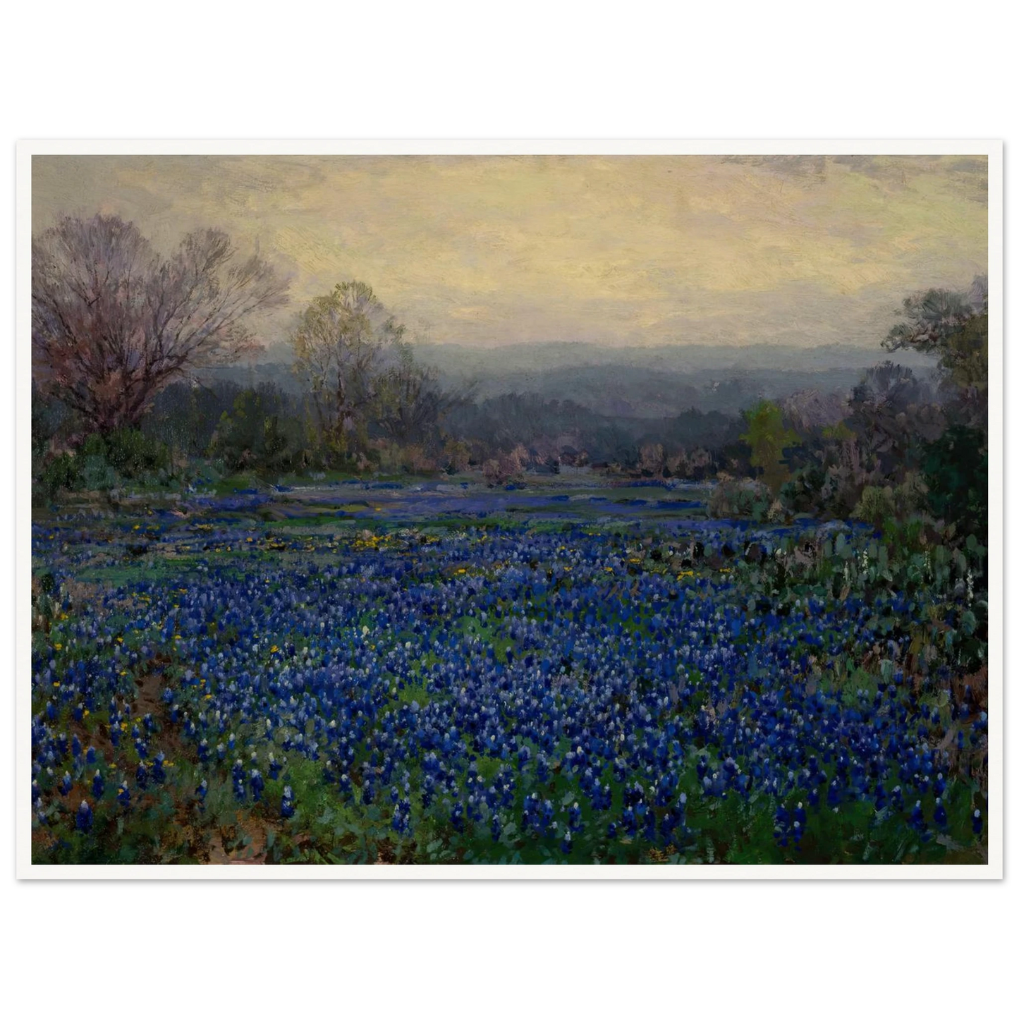 Untitled (Field of Bluebonnets) (1918) Art Print | Julian Onderdonk - Framed Poster - 30x40 cm / 12x16″ - Black frame