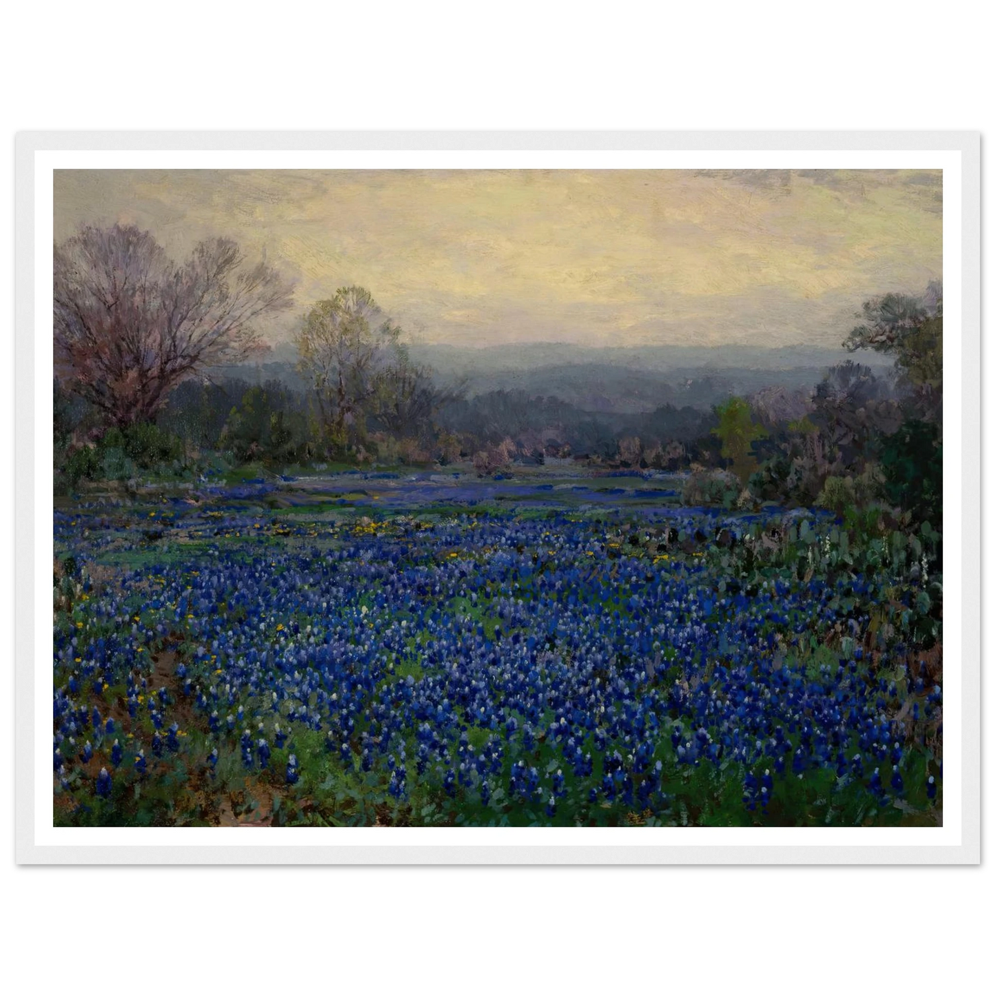 Untitled (Field of Bluebonnets) (1918) Art Print | Julian Onderdonk - Framed Poster - 30x40 cm / 12x16″ - Black frame
