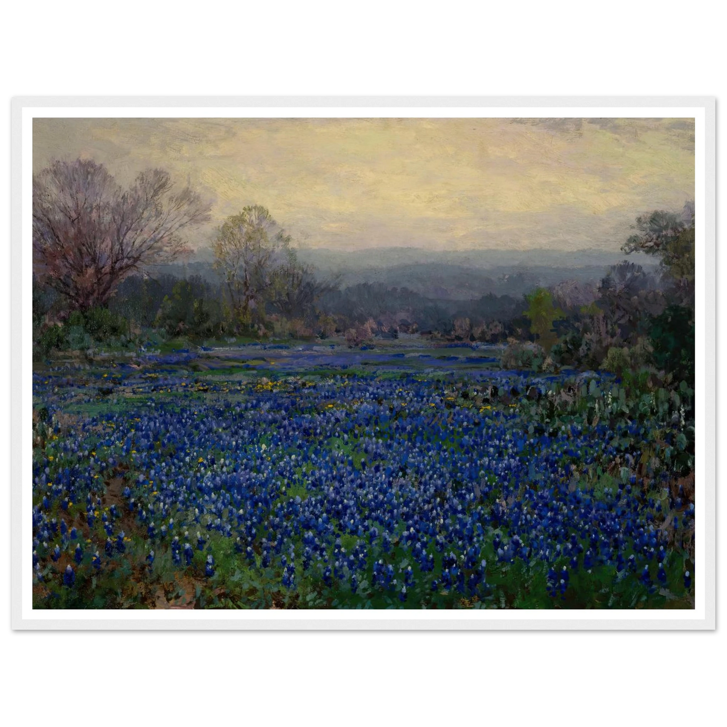 Untitled (Field of Bluebonnets) (1918) Art Print | Julian Onderdonk - Framed Poster - 30x40 cm / 12x16″ - Black frame