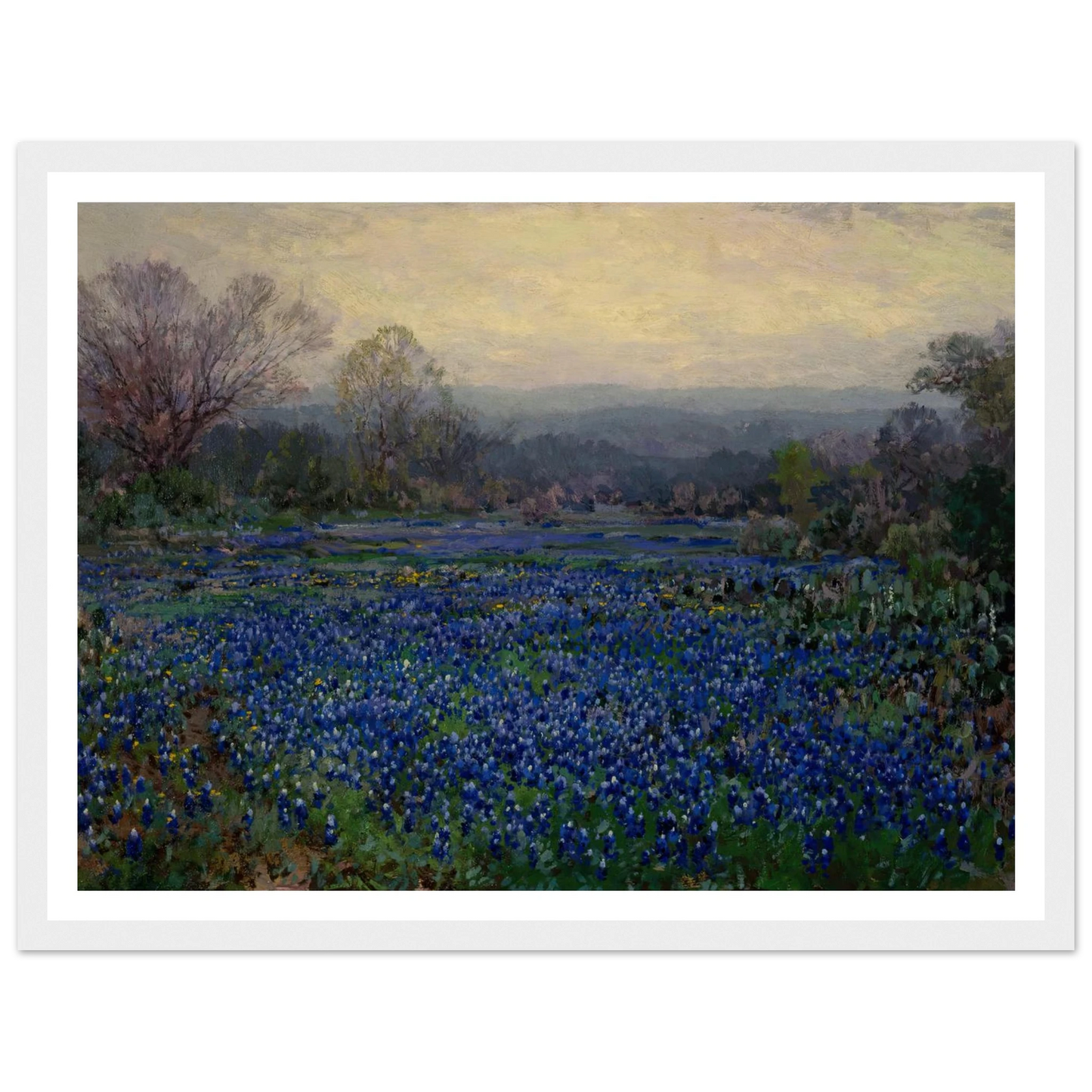 Untitled (Field of Bluebonnets) (1918) Art Print | Julian Onderdonk - Framed Poster - 30x40 cm / 12x16″ - Black frame