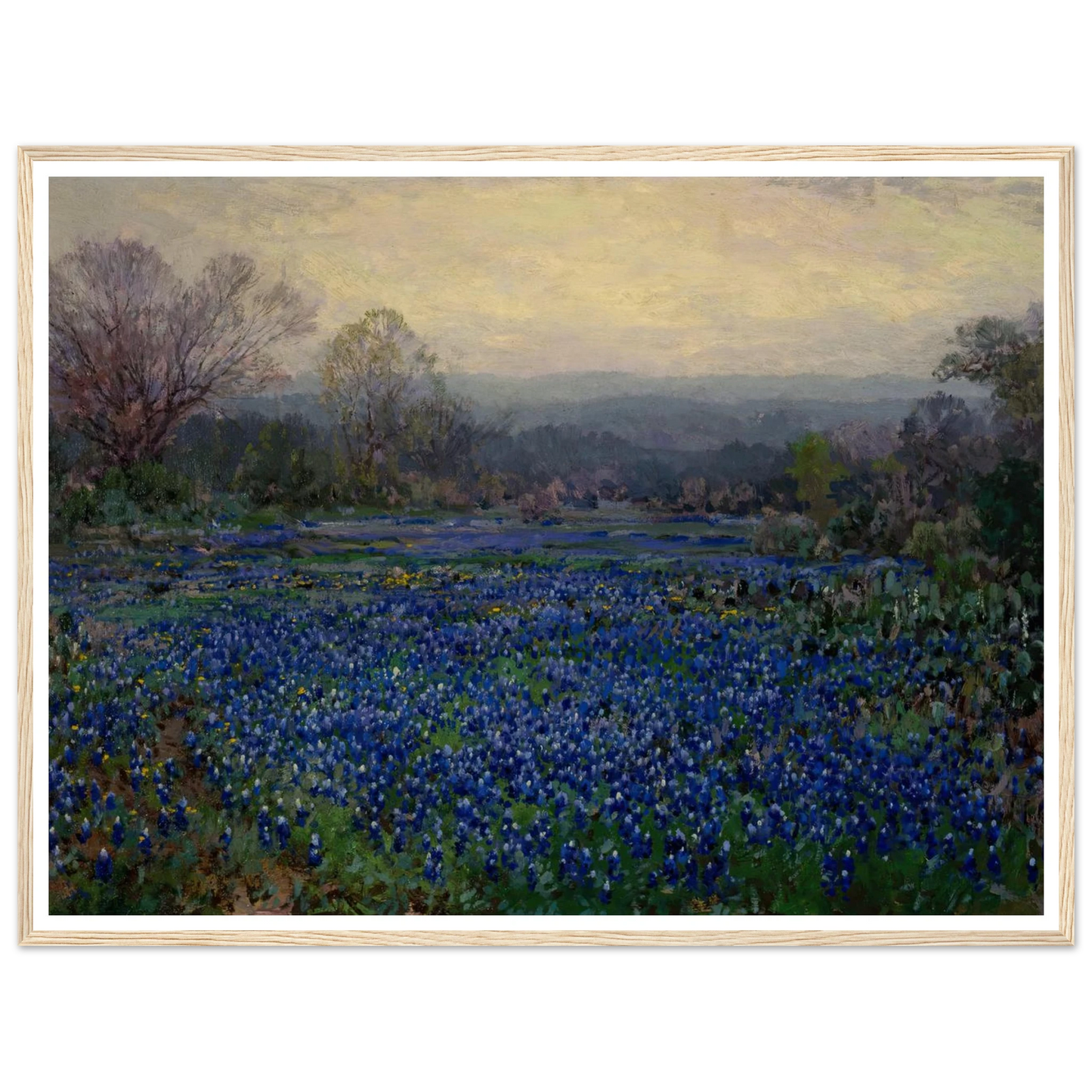Untitled (Field of Bluebonnets) (1918) Art Print | Julian Onderdonk - Framed Poster - 30x40 cm / 12x16″ - Black frame