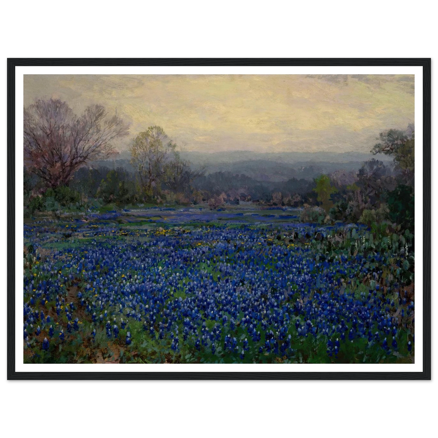 Untitled (Field of Bluebonnets) (1918) Art Print | Julian Onderdonk - Framed Poster - 30x40 cm / 12x16″ - Black frame