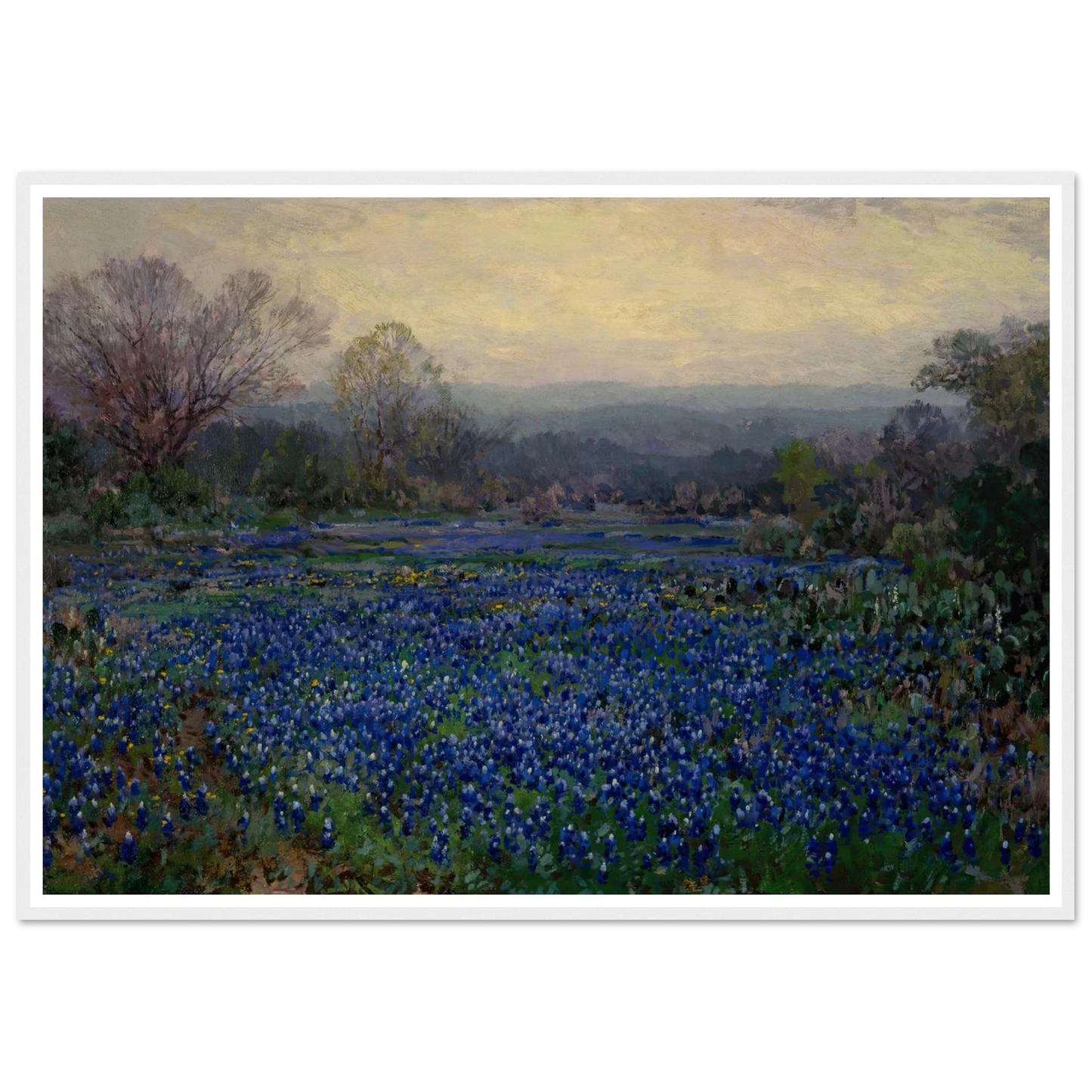 Untitled (Field of Bluebonnets) (1918) Art Print | Julian Onderdonk - Framed Poster - 30x40 cm / 12x16″ - Black frame