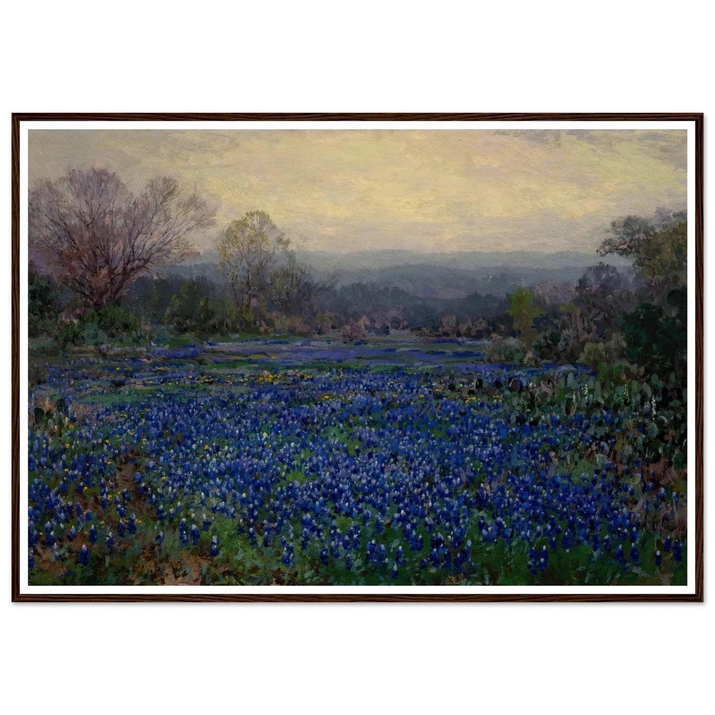 Untitled (Field of Bluebonnets) (1918) Art Print | Julian Onderdonk - Framed Poster - 30x40 cm / 12x16″ - Black frame