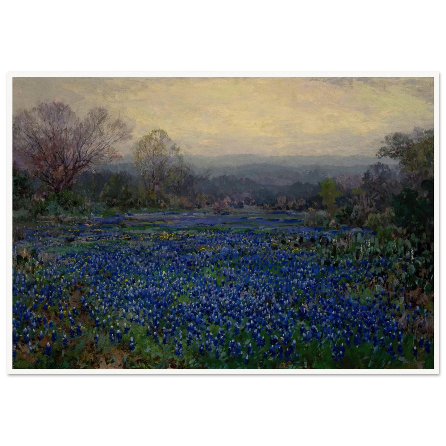 Untitled (Field of Bluebonnets) (1918) Art Print | Julian Onderdonk - Framed Poster - 30x40 cm / 12x16″ - Black frame
