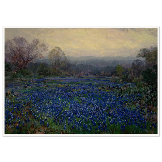 Untitled (Field of Bluebonnets) (1918) Art Print | Julian Onderdonk - Framed Poster - 30x40 cm / 12x16″ - Black frame
