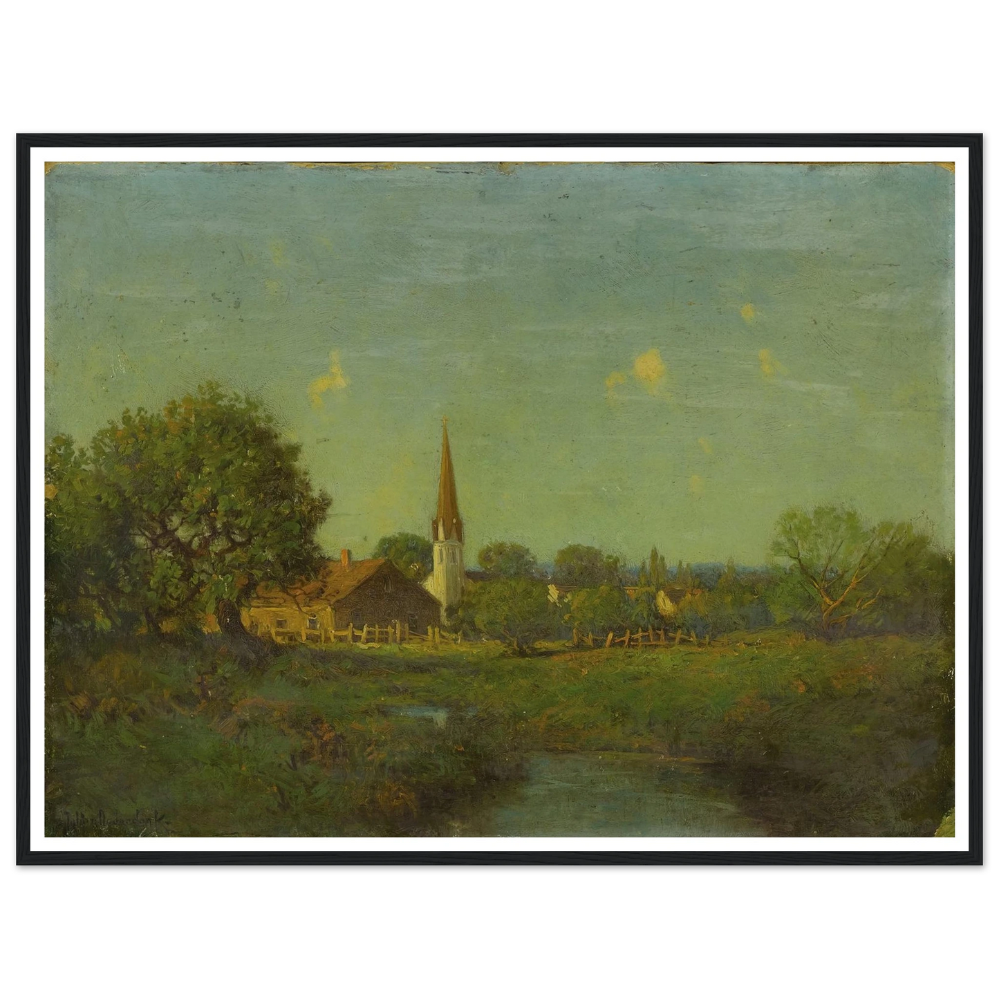 Untitled Pioneer Church Art Print | Julian Onderdonk - Framed Poster - 30x40 cm / 12x16″ - Black frame