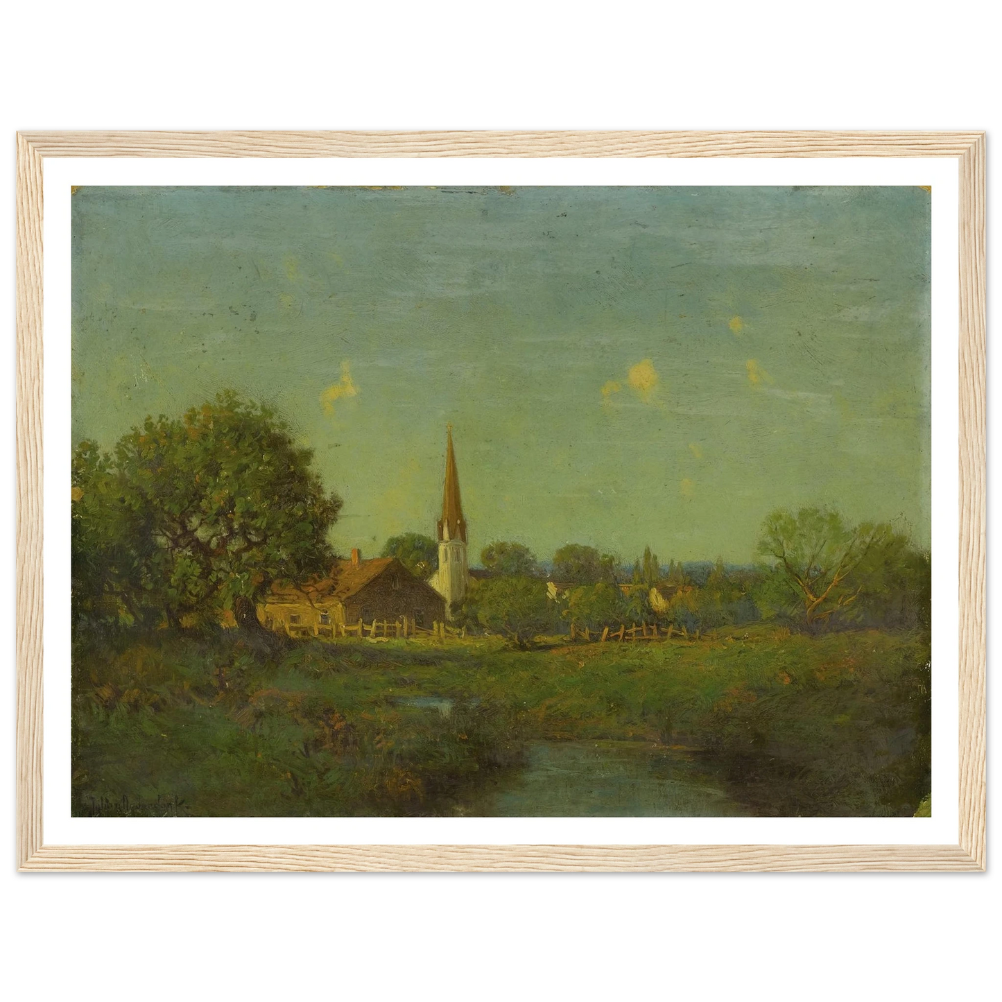 Untitled Pioneer Church Art Print | Julian Onderdonk - Framed Poster - 30x40 cm / 12x16″ - Black frame