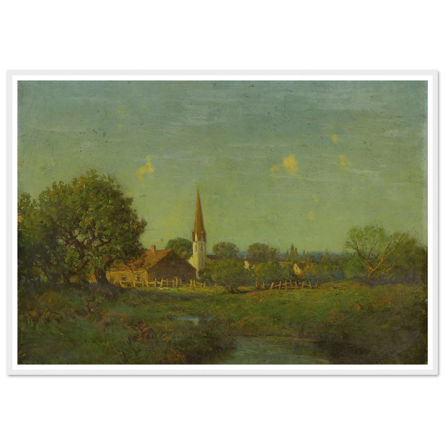 Untitled Pioneer Church Art Print | Julian Onderdonk - Framed Poster - 30x40 cm / 12x16″ - Black frame