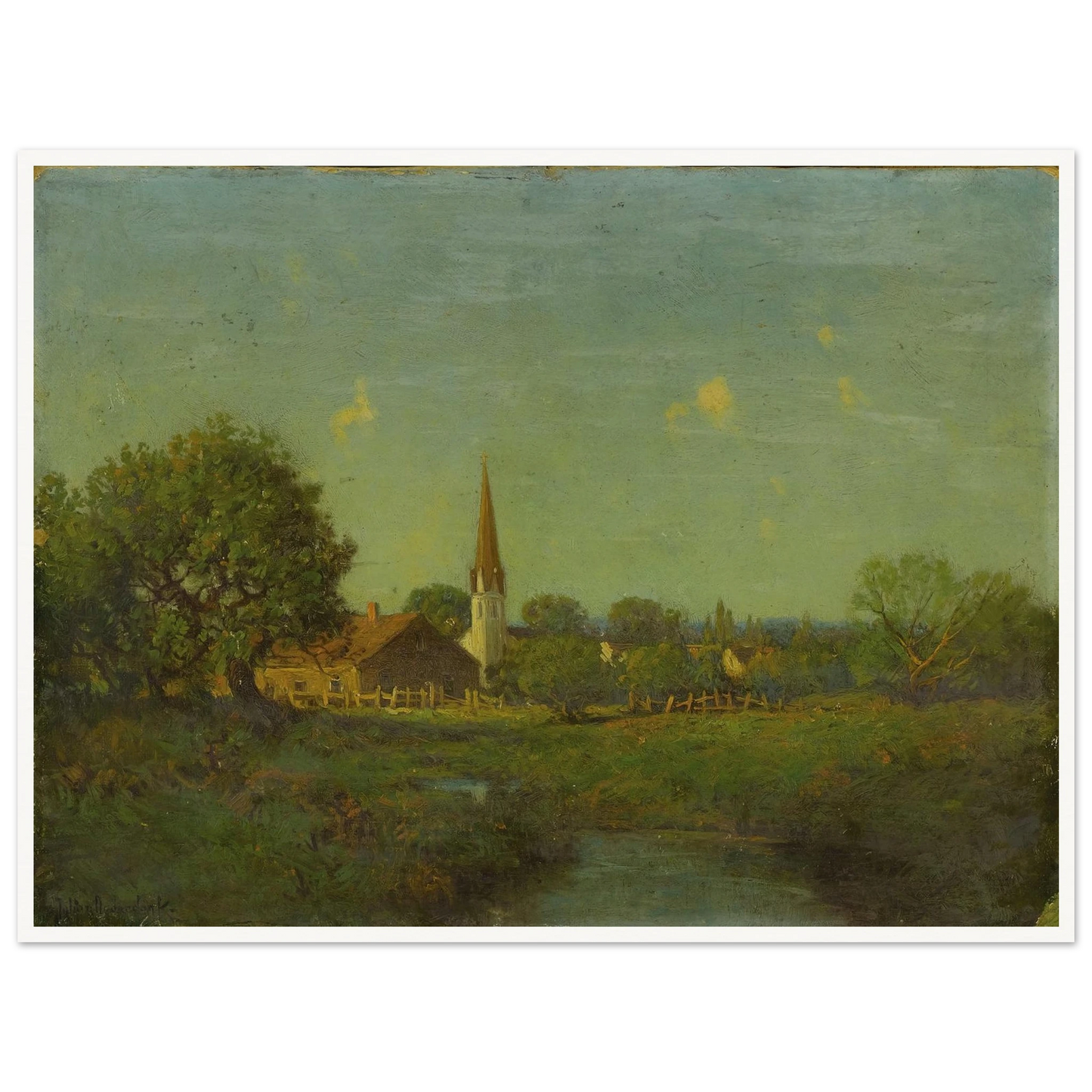 Untitled Pioneer Church Art Print | Julian Onderdonk - Framed Poster - 30x40 cm / 12x16″ - Black frame