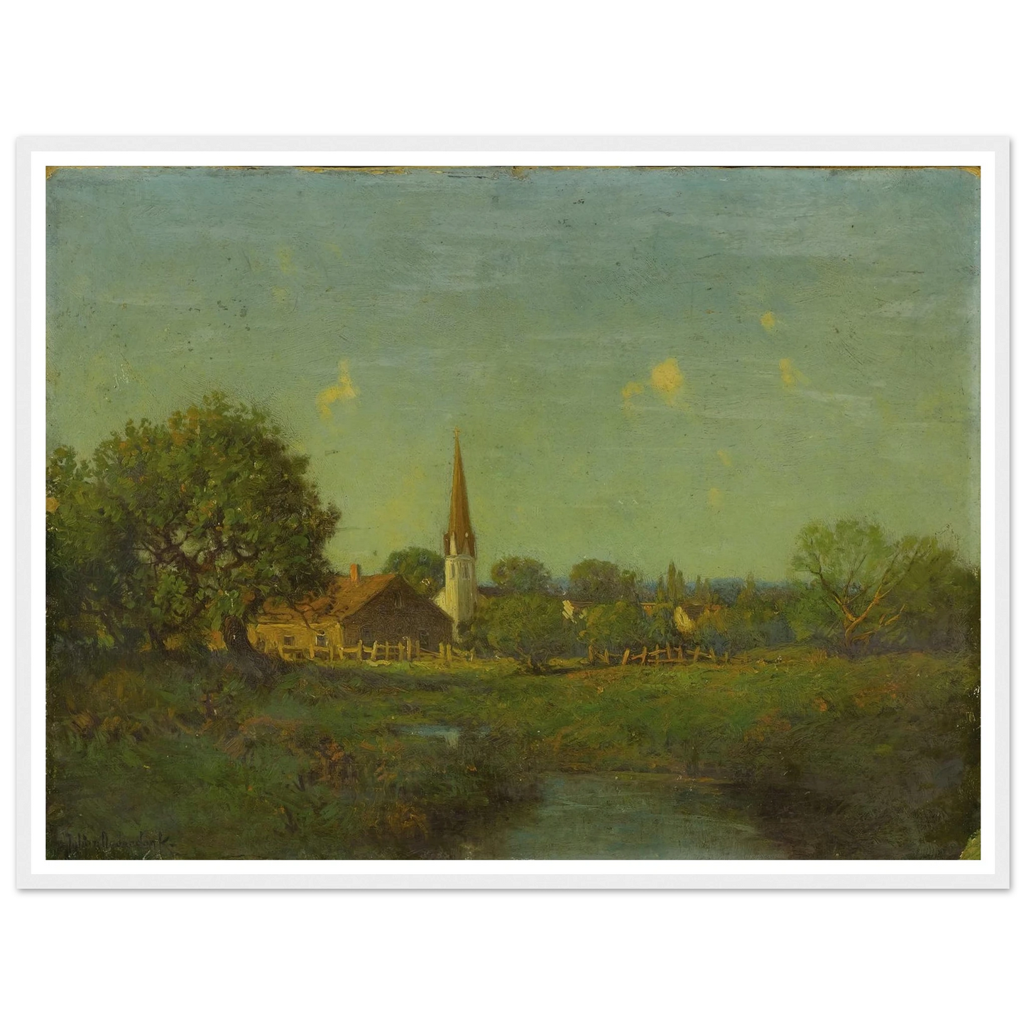 Untitled Pioneer Church Art Print | Julian Onderdonk - Framed Poster - 30x40 cm / 12x16″ - Black frame
