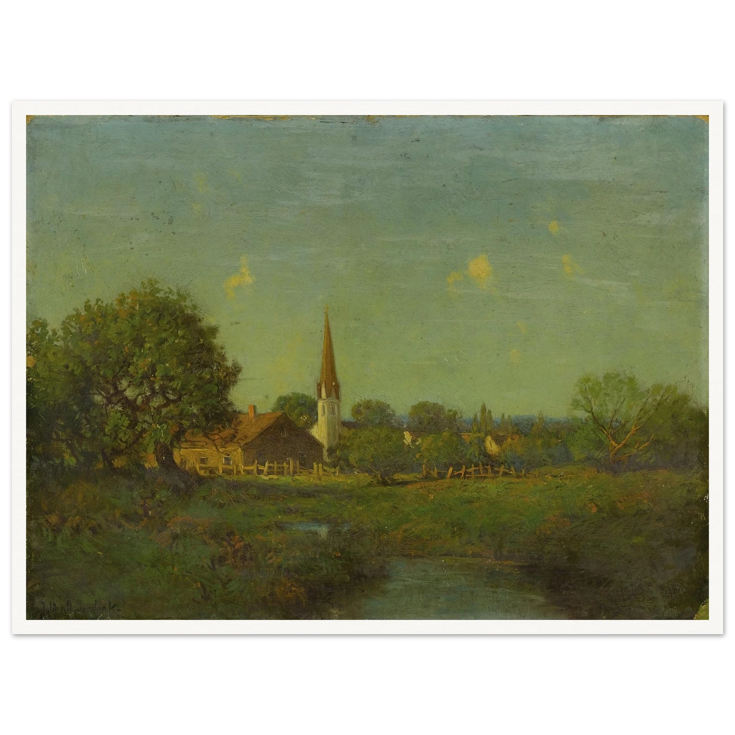 Untitled Pioneer Church Art Print | Julian Onderdonk - Framed Poster - 30x40 cm / 12x16″ - Black frame