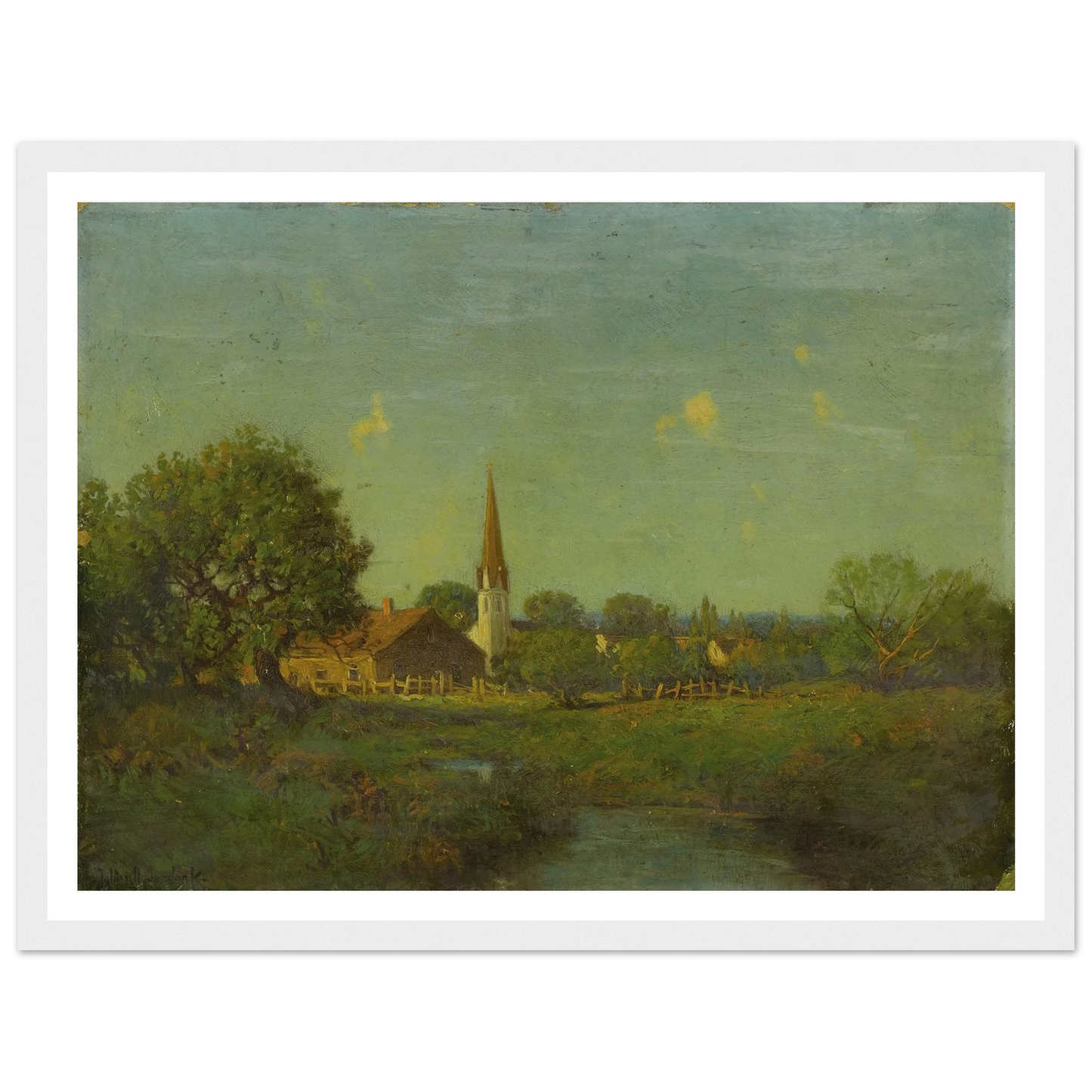 Untitled Pioneer Church Art Print | Julian Onderdonk - Framed Poster - 30x40 cm / 12x16″ - Black frame