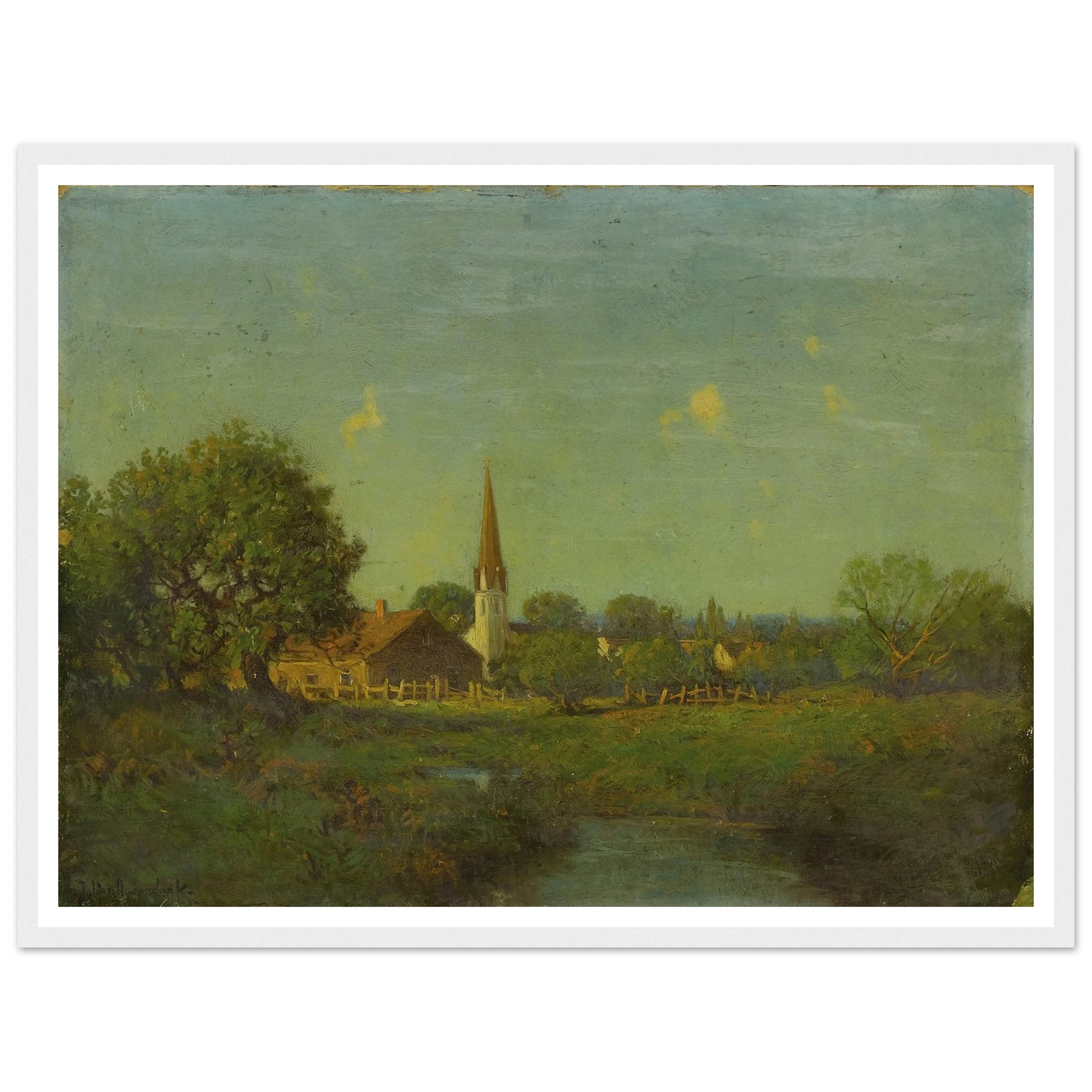 Untitled Pioneer Church Art Print | Julian Onderdonk - Framed Poster - 30x40 cm / 12x16″ - Black frame