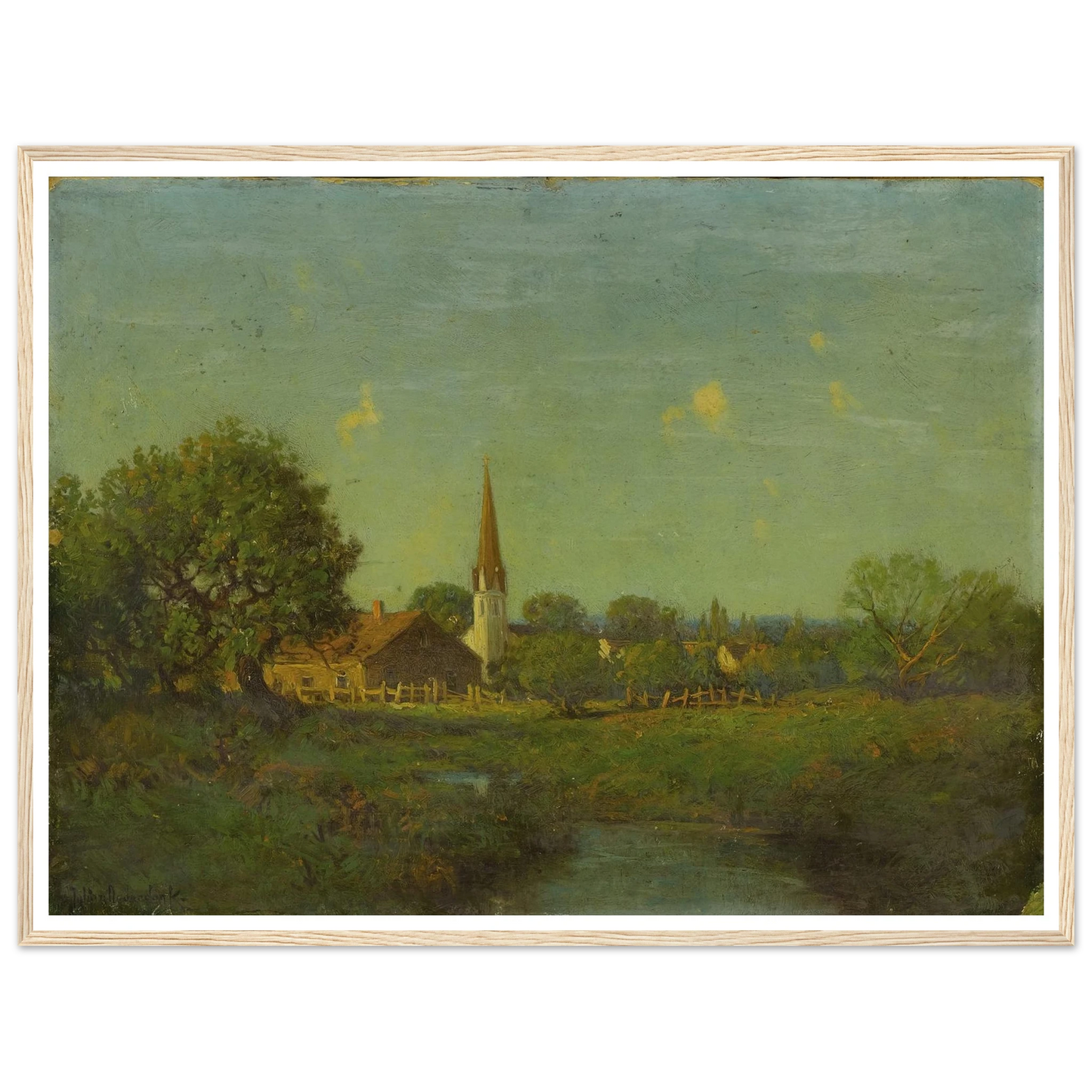Untitled Pioneer Church Art Print | Julian Onderdonk - Framed Poster - 30x40 cm / 12x16″ - Black frame