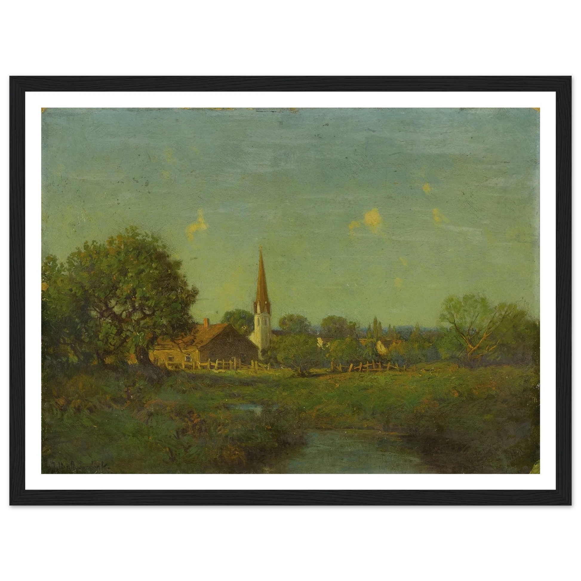 Untitled Pioneer Church Art Print | Julian Onderdonk - Framed Poster - 30x40 cm / 12x16″ - Black frame