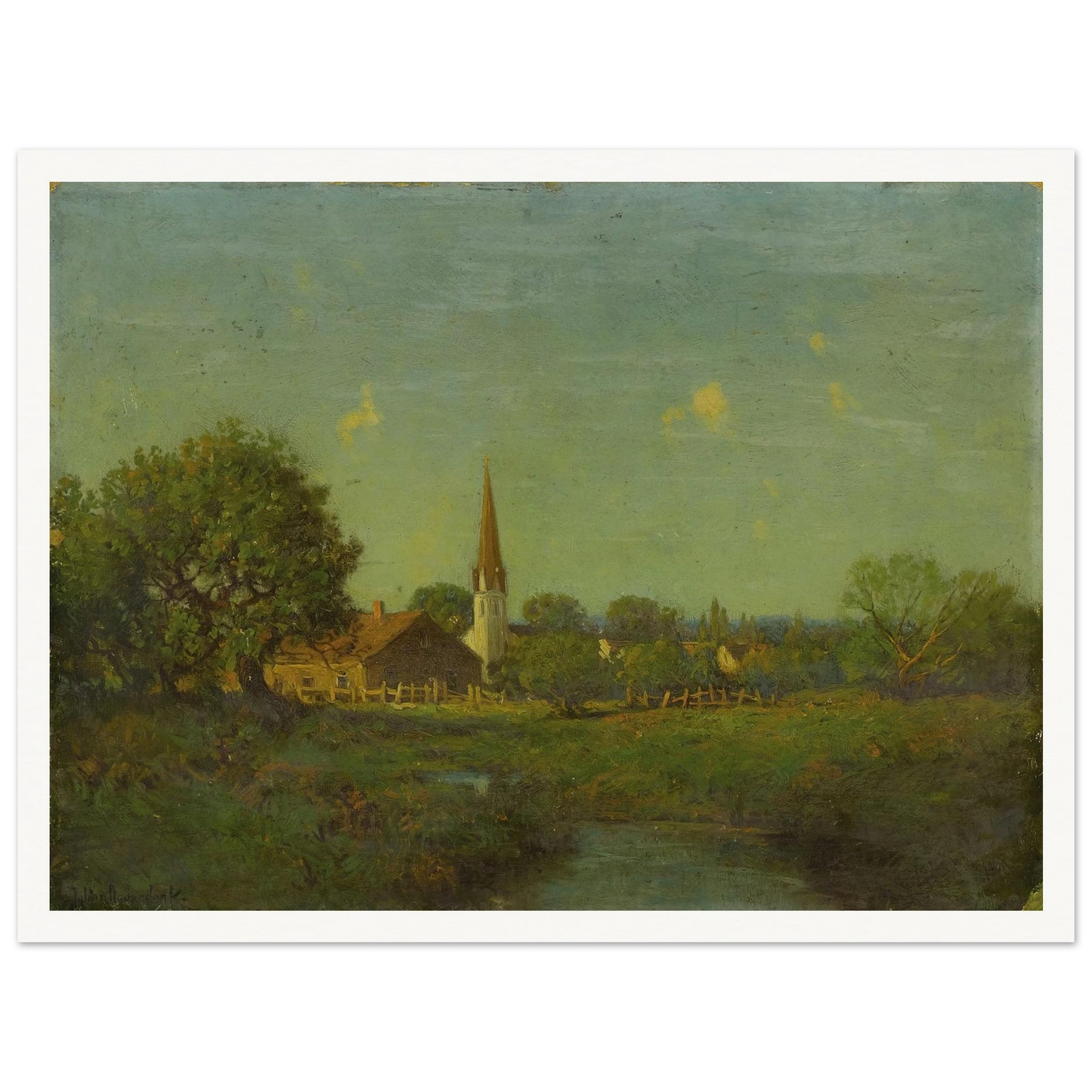 Untitled Pioneer Church Art Print | Julian Onderdonk - Framed Poster - 30x40 cm / 12x16″ - Black frame