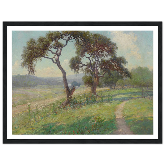 Untitled (Texas Hill Country Landscape) (circa 1915-1916) Art Print | Julian Onderdonk - Framed Poster - 30x40 cm / 12x16″ - Black frame