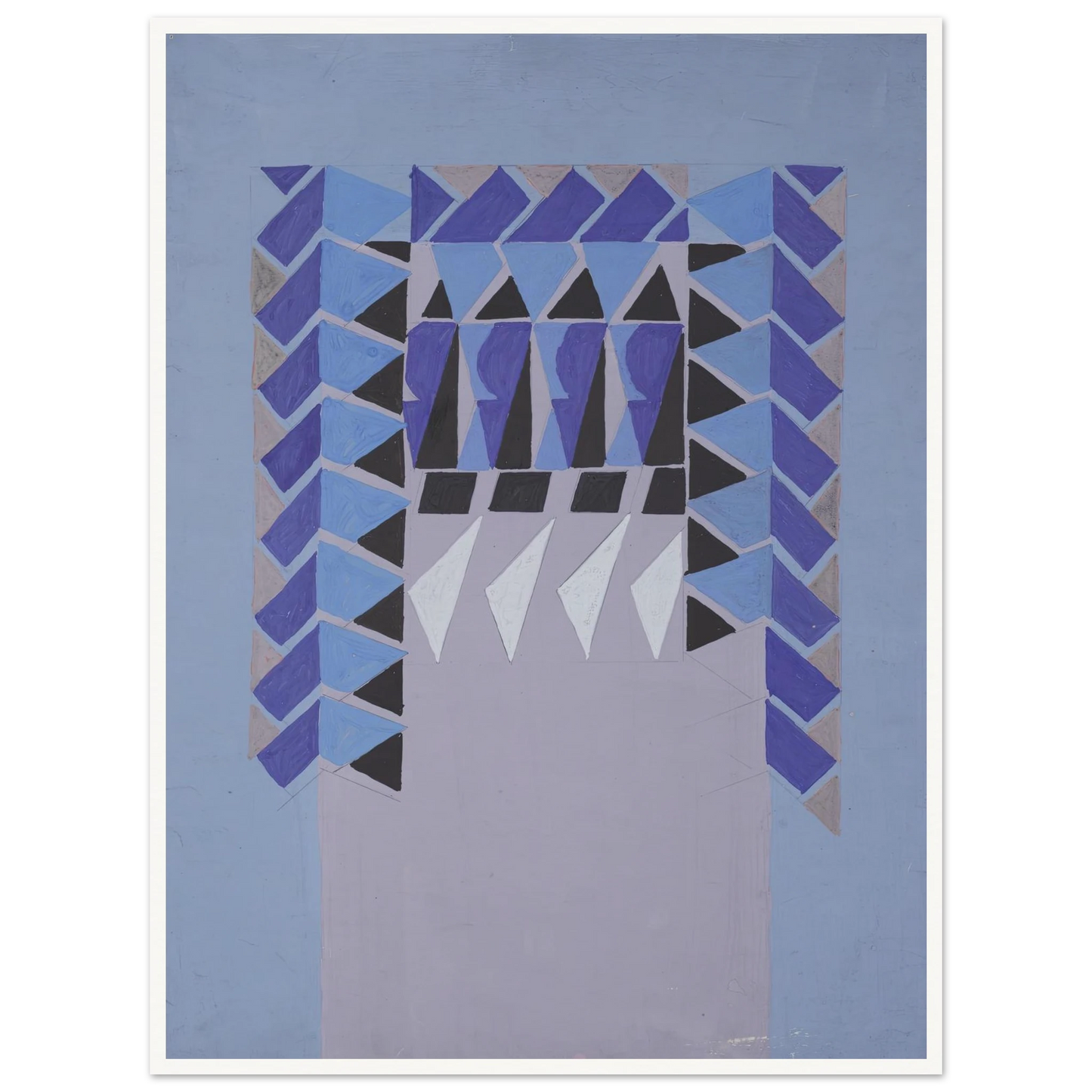 Untitled (Textile design no I) (circa 1925) Art Print | Frances Hodgkins - Framed Poster - 30x40 cm / 12x16″ - Black frame